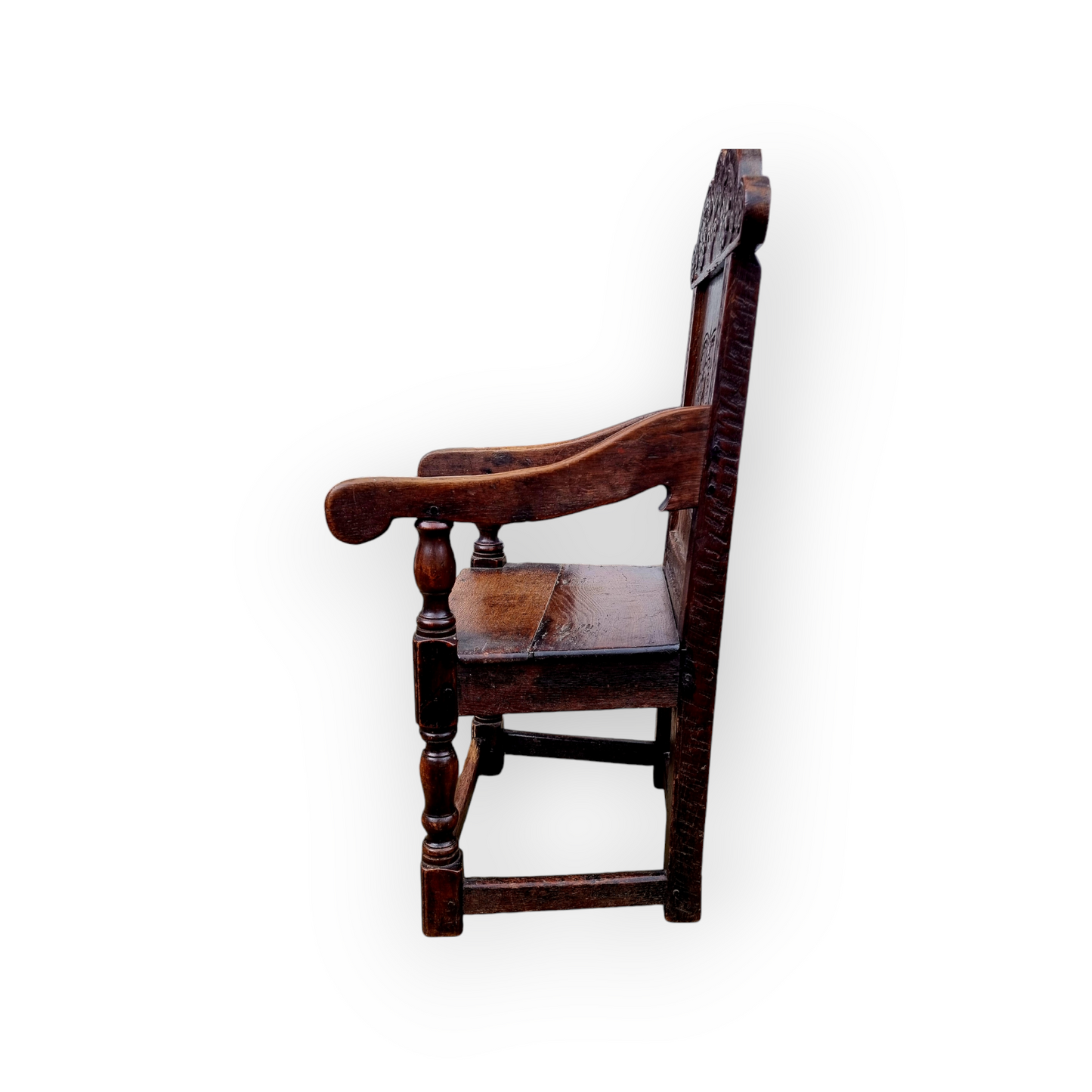 Diminutive 17th-Century English Antique Oak Child's Wainscot Armchair, circa 1680