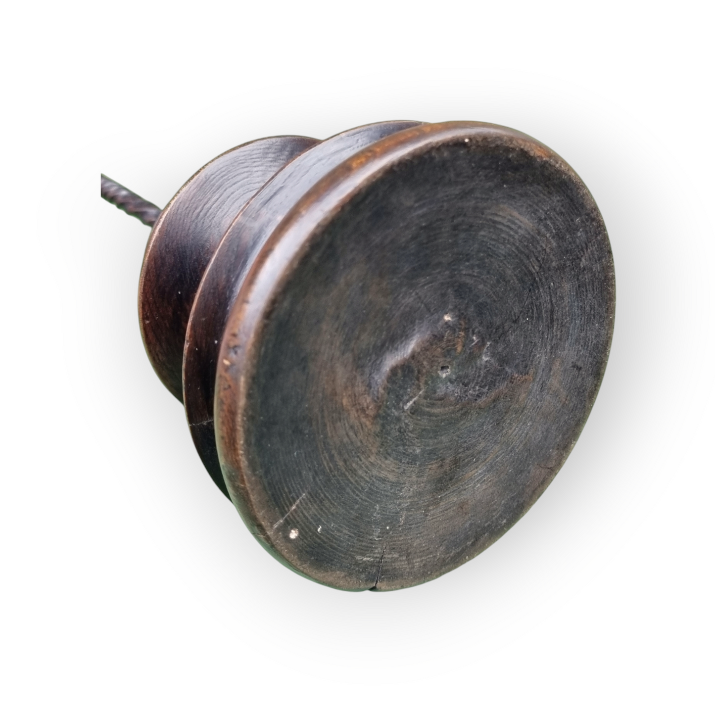 Late 18th Century English/Scottish Antique Wrought Iron Peerman On A Turned Wooden Base