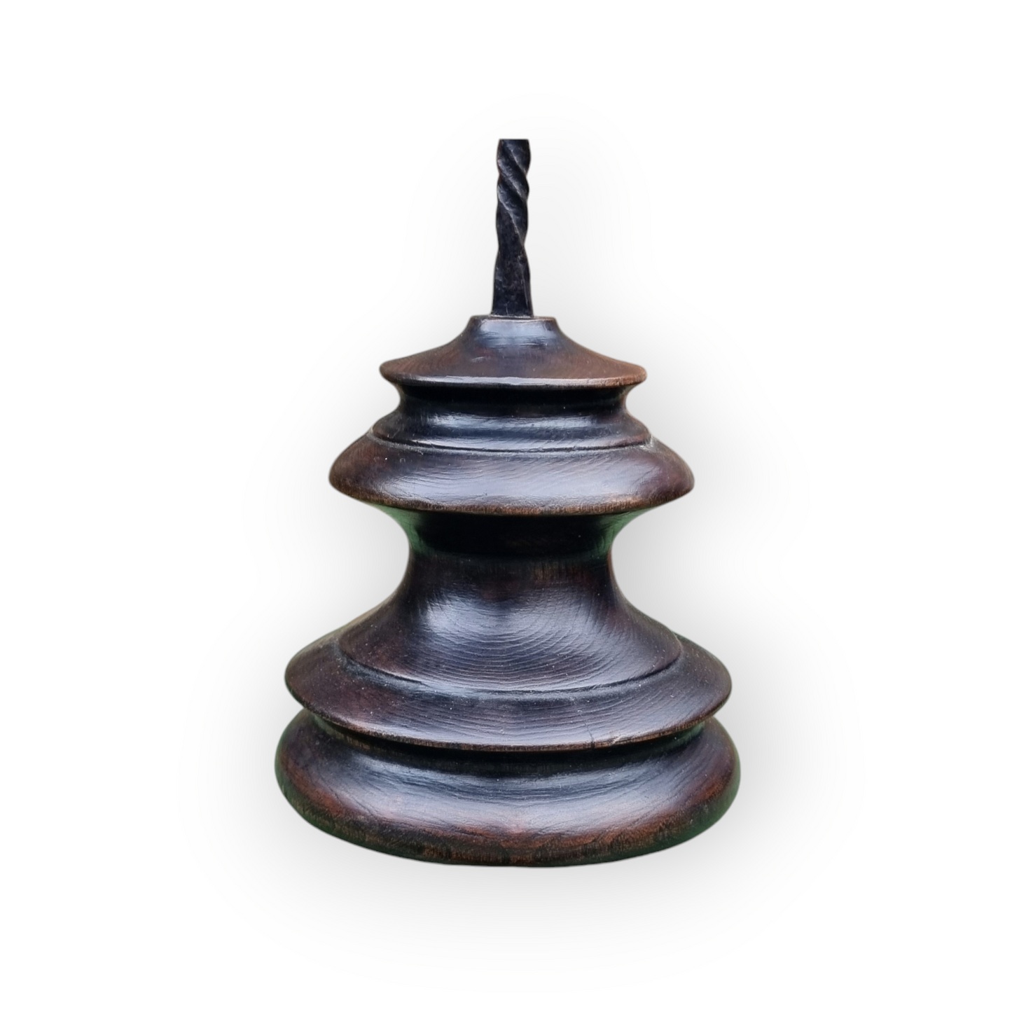 Late 18th Century English/Scottish Antique Wrought Iron Peerman On A Turned Wooden Base