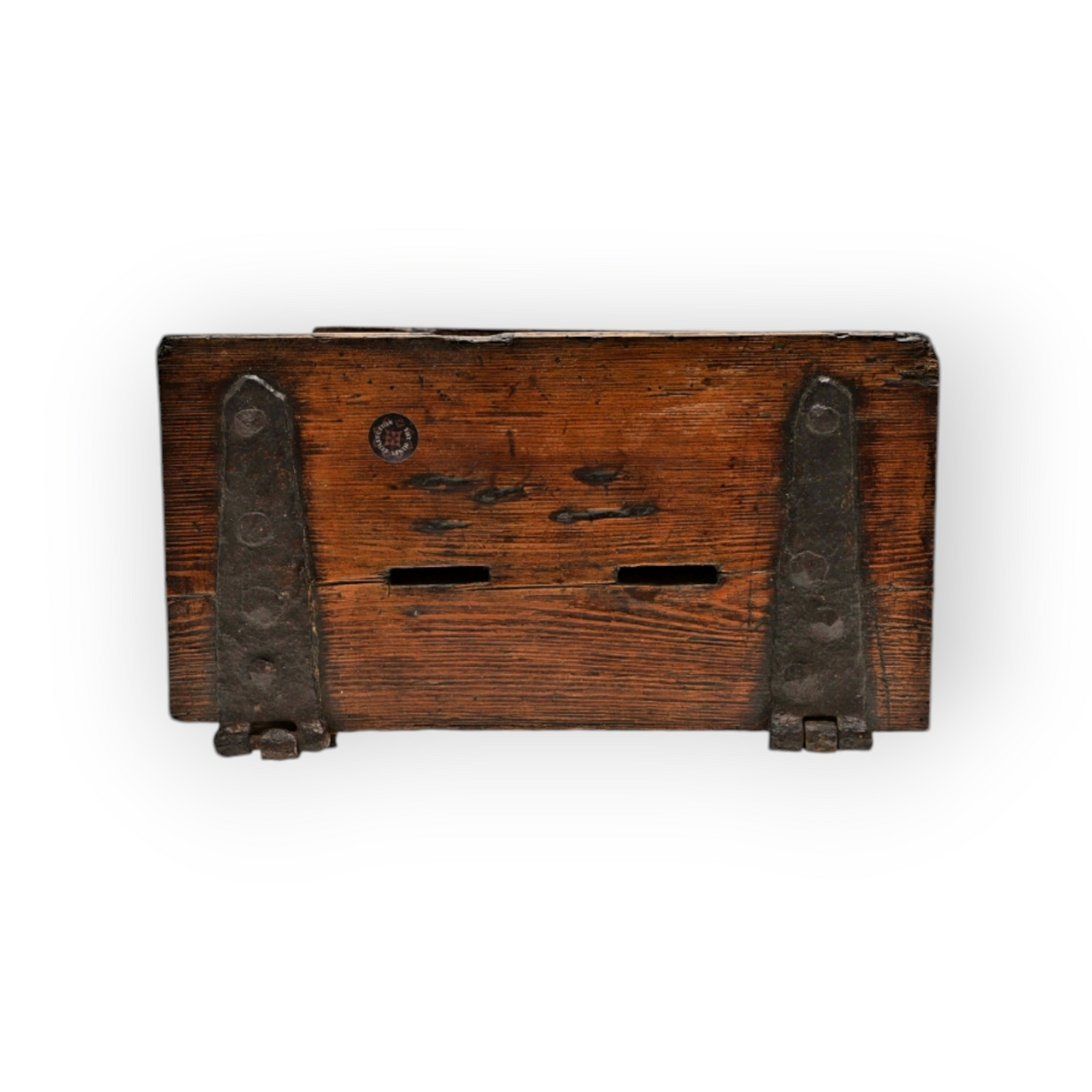 18th Century Antique Oak-Effect Scumbled Pine Alms Box / Offertory Box / Poor Box / Mite Box