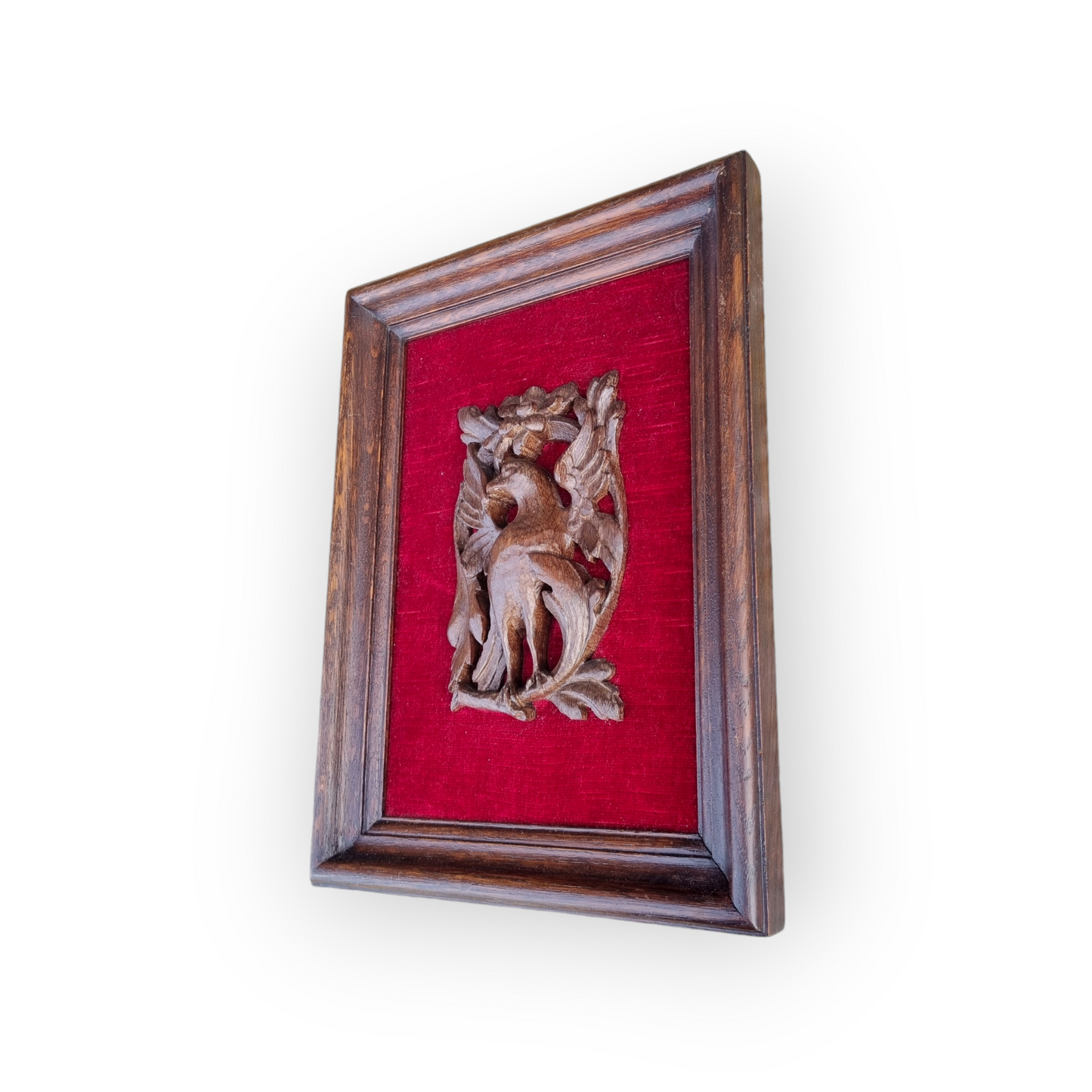Early 17th-Century French Antique Carved Oak Mount / Appliqué, Presented in a Contemporary Frame