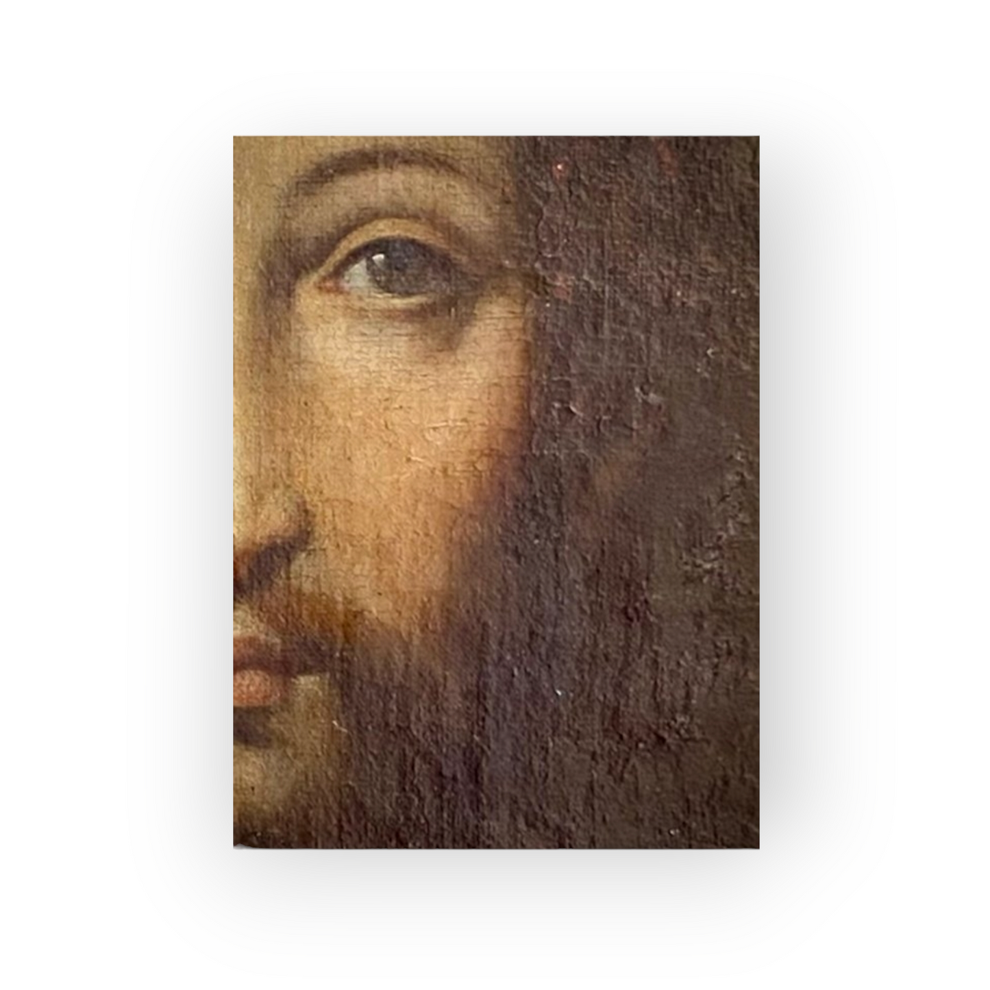 Ecce Homo (Head of Christ) - Follower of Jan van Eyck (1390 - 1441) - A 17th-Century Flemish School Antique Oil On Canvas Portrait