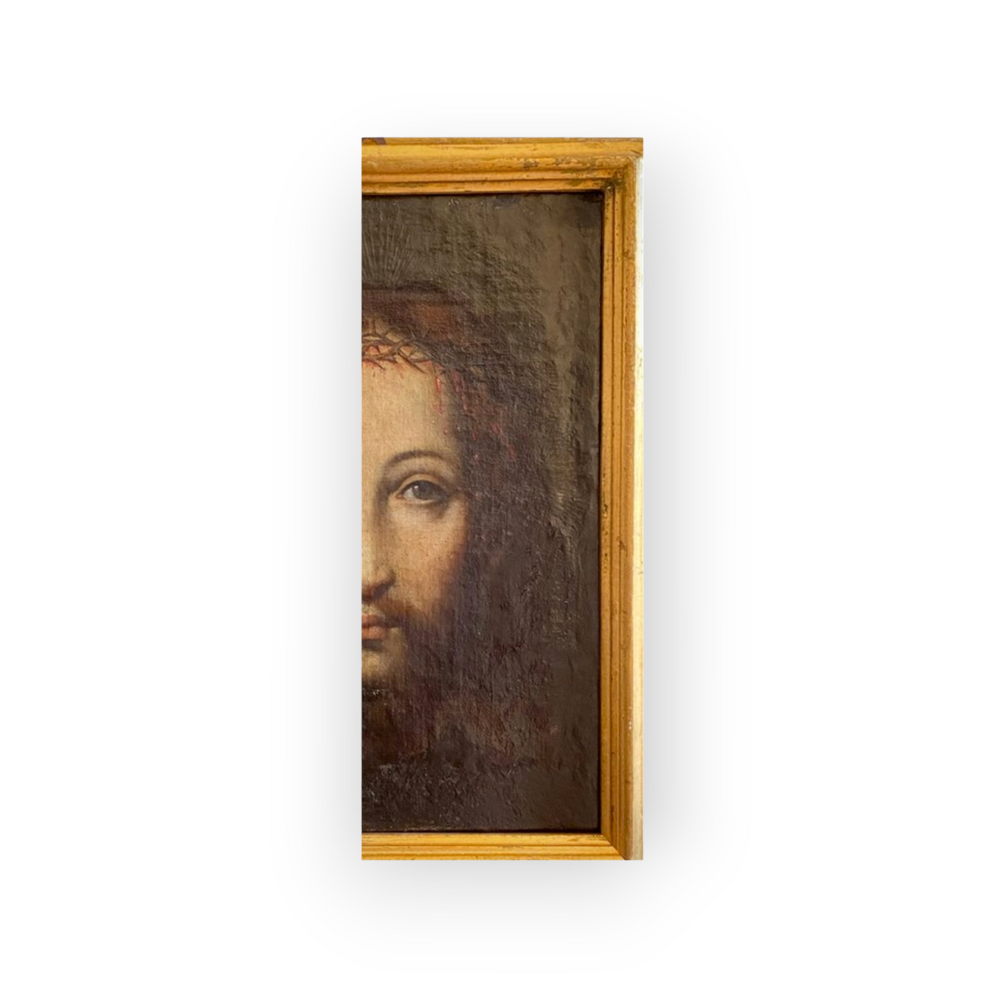 Ecce Homo (Head of Christ) - Follower of Jan van Eyck (1390 - 1441) - A 17th-Century Flemish School Antique Oil On Canvas Portrait