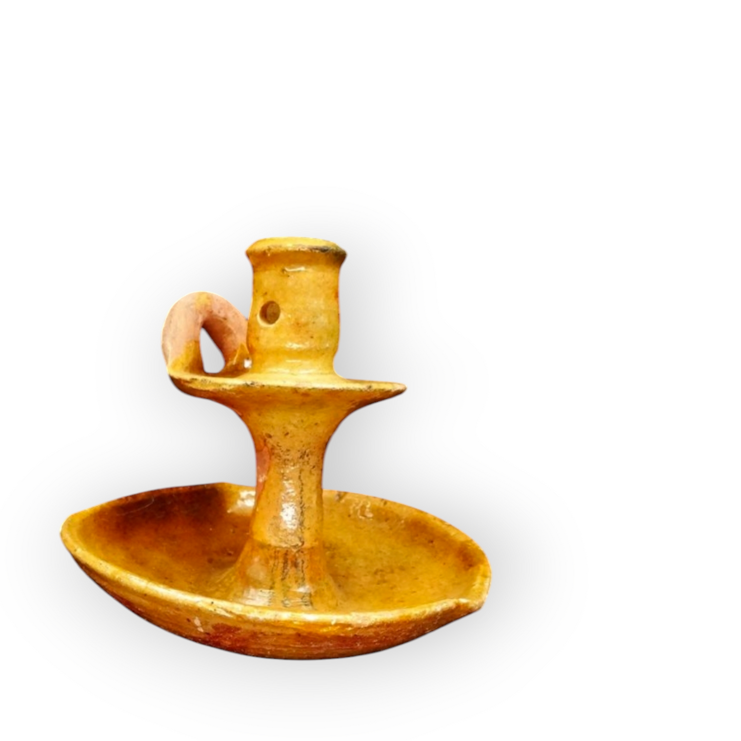 Rare Mid 17th-Century Dutch Antique Earthenware Candlestick, circa 1650