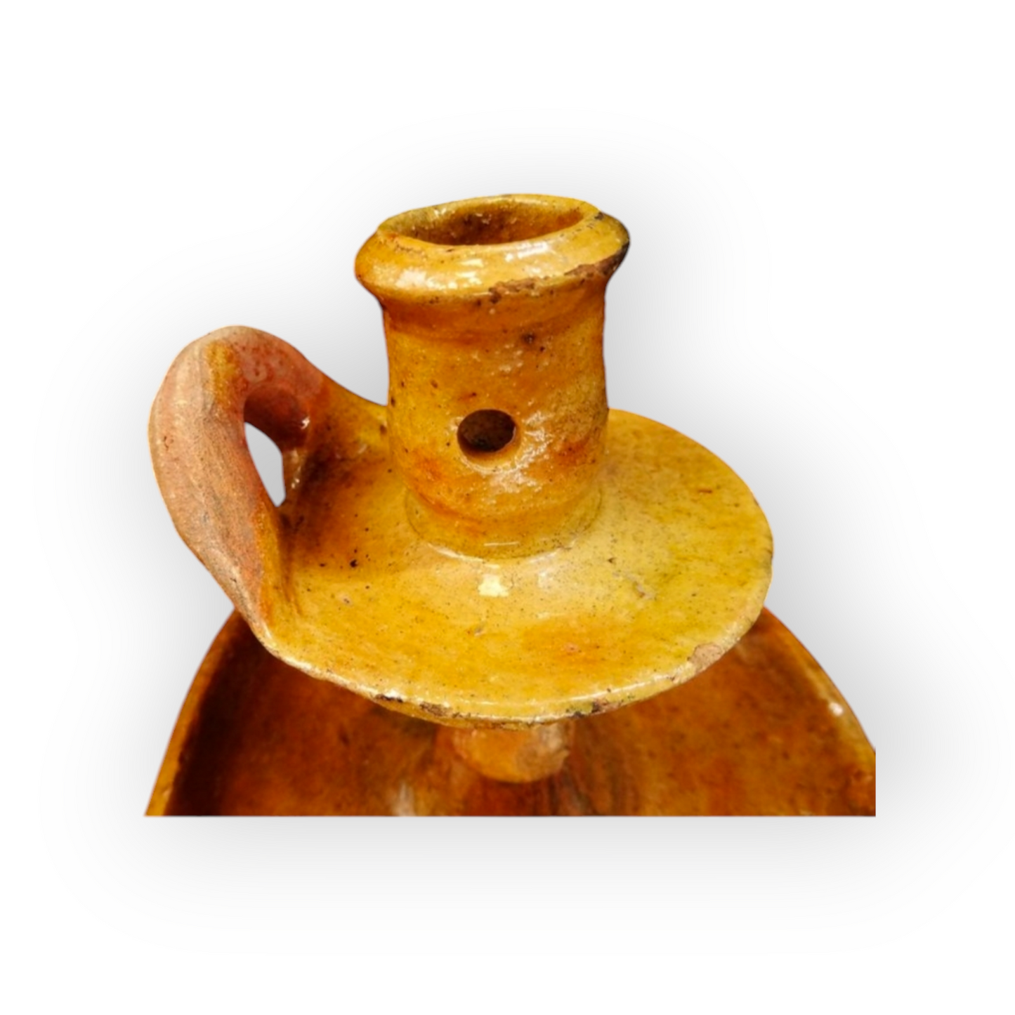 Rare Mid 17th-Century Dutch Antique Earthenware Candlestick, circa 1650