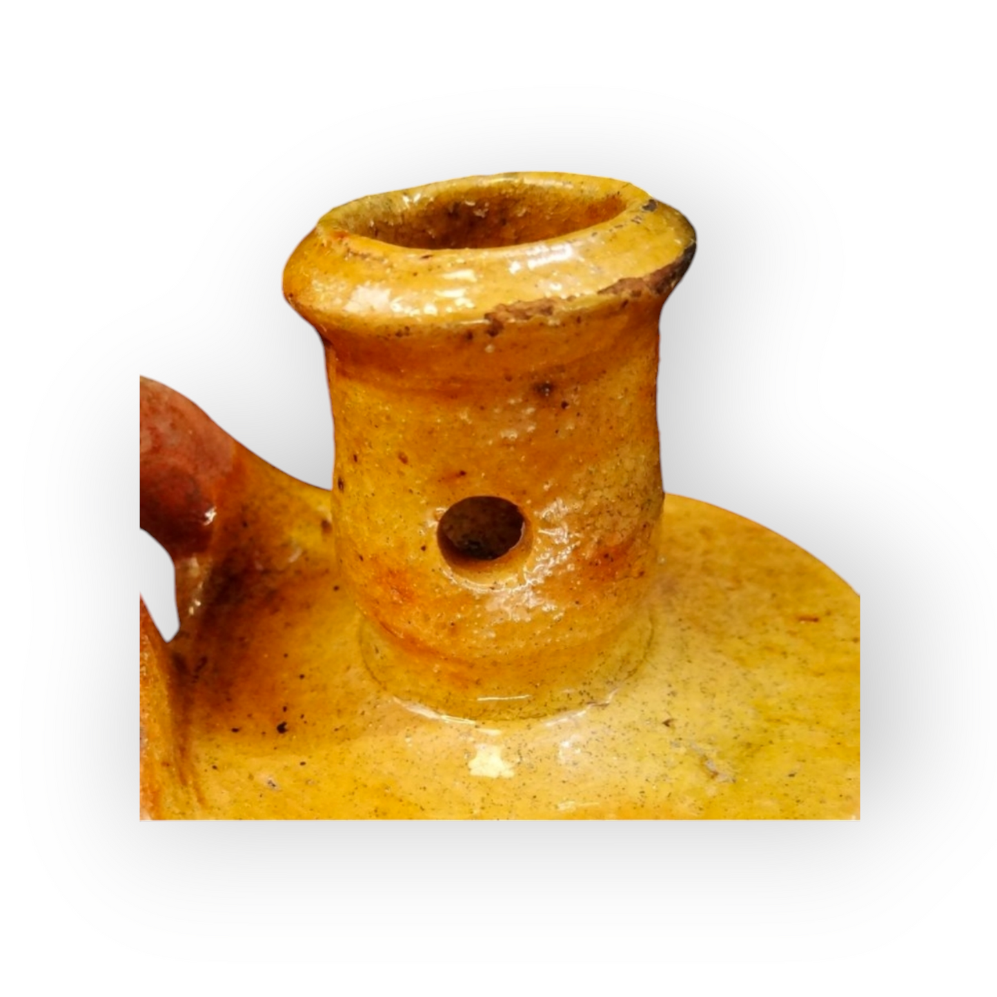 Rare Mid 17th-Century Dutch Antique Earthenware Candlestick, circa 1650