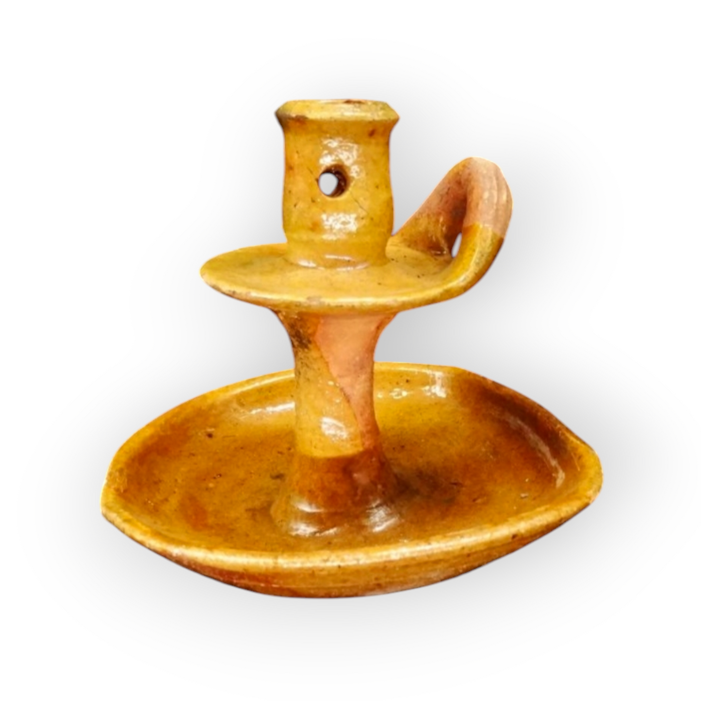 Rare Mid 17th-Century Dutch Antique Earthenware Candlestick, circa 1650