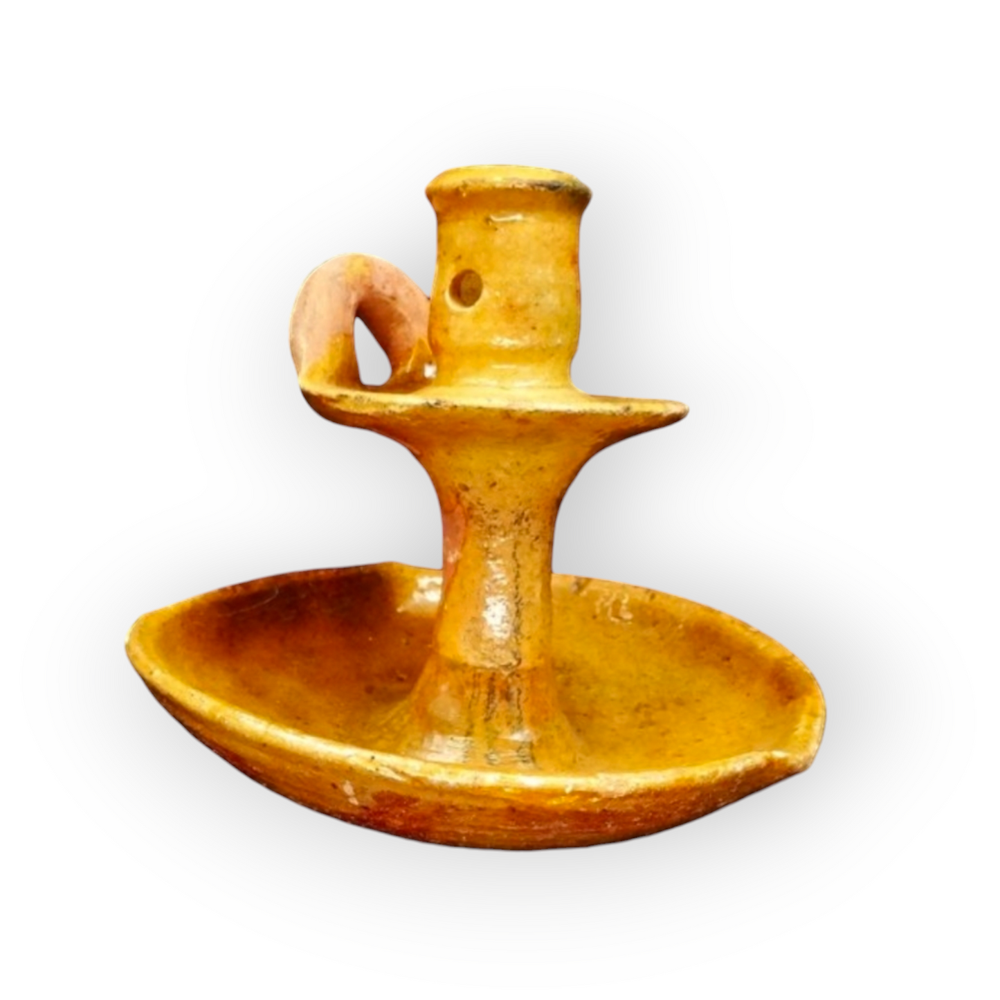 Rare Mid 17th-Century Dutch Antique Earthenware Candlestick, circa 1650