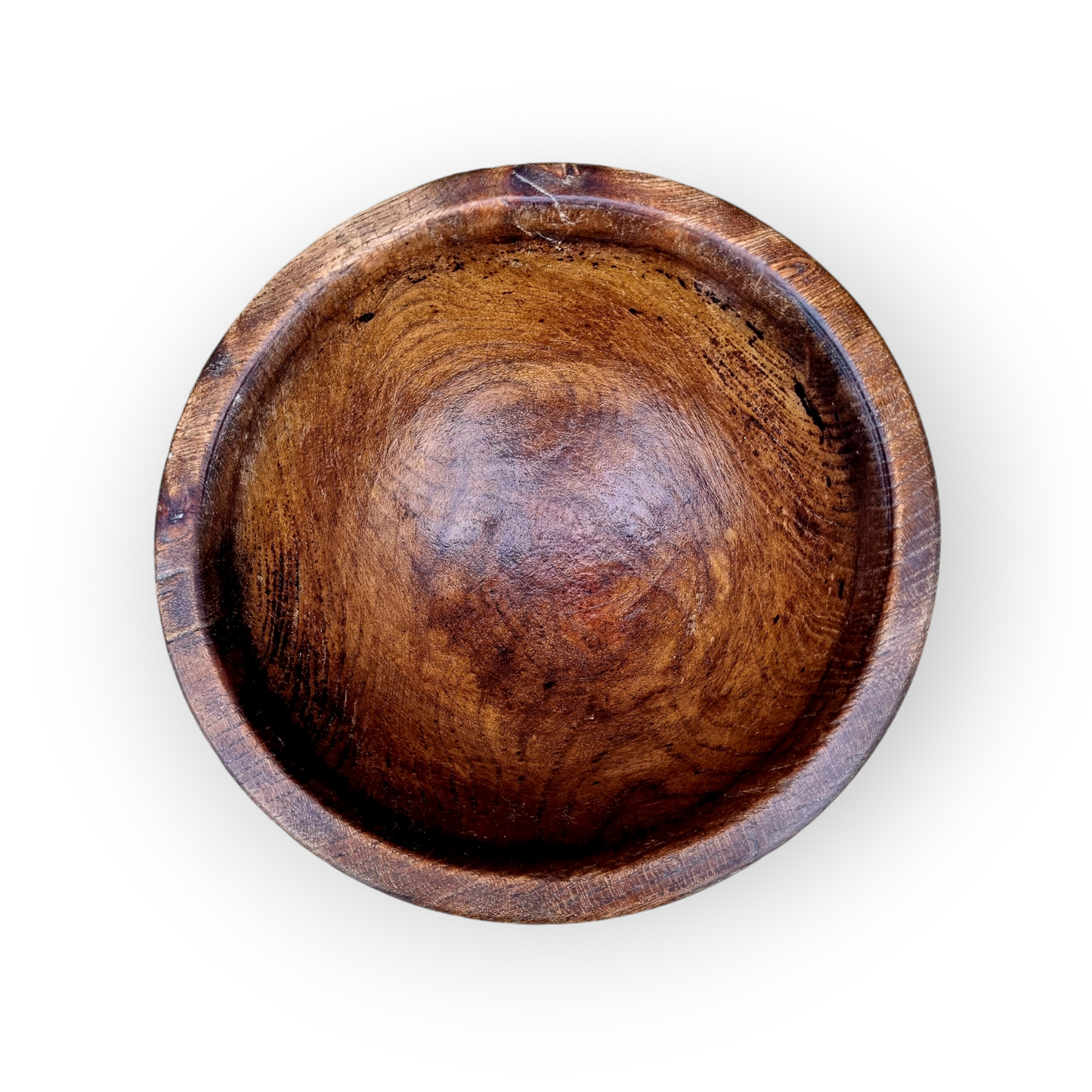 18th-Century English Antique Treen / Turned Elm Dairy Bowl