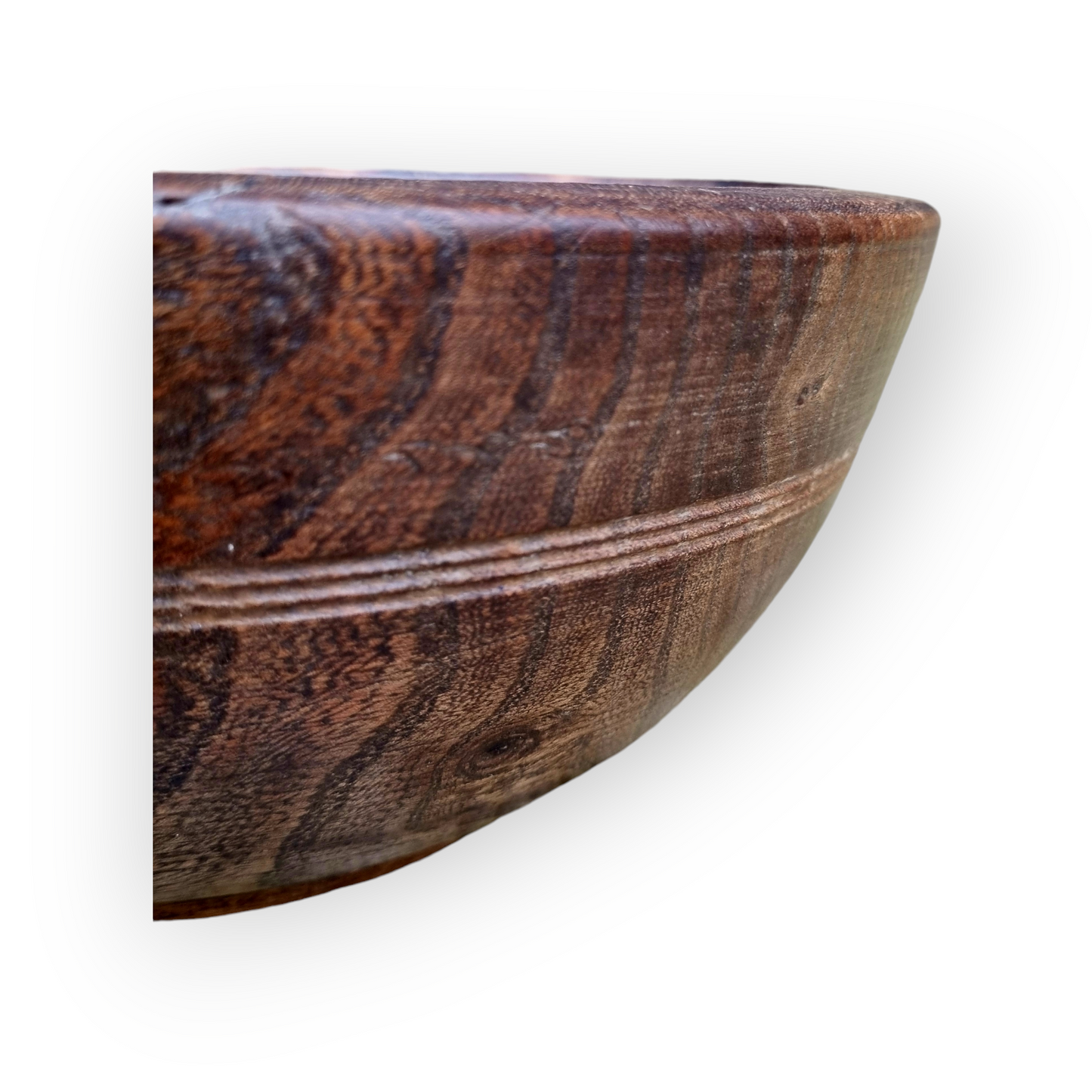 18th-Century English Antique Treen / Turned Elm Dairy Bowl