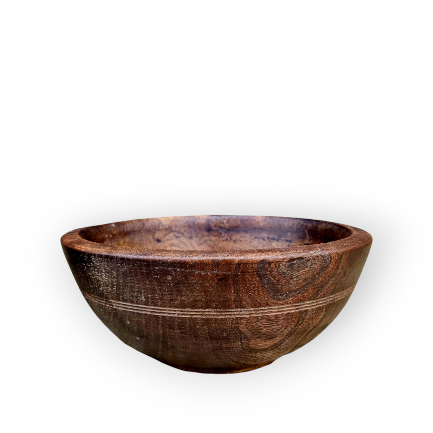 18th-Century English Antique Treen / Turned Elm Dairy Bowl