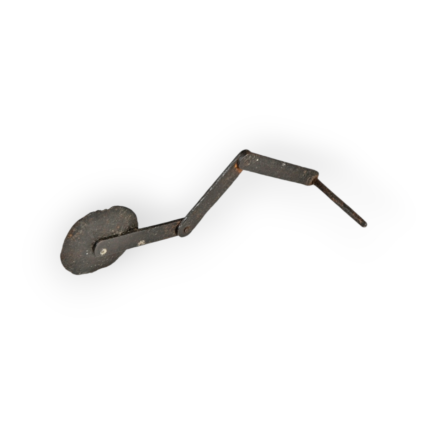 Late 18th-century / Early 19th-Century English Antique Blacksmith-Made Articulated Wrought Iron Candleholder