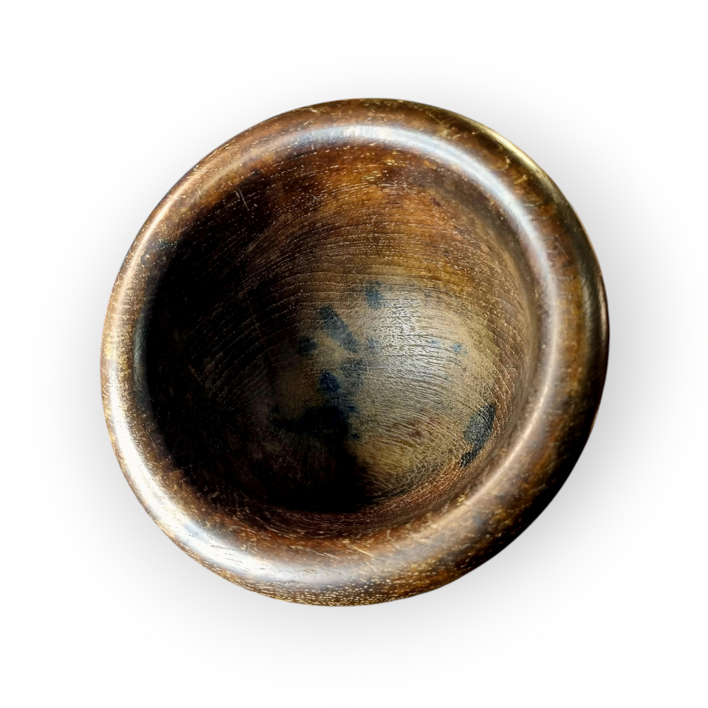 Mid 19th-Century English Antique Gothic Revival Turned Wooden Bowl, Bearing The Initial "H"
