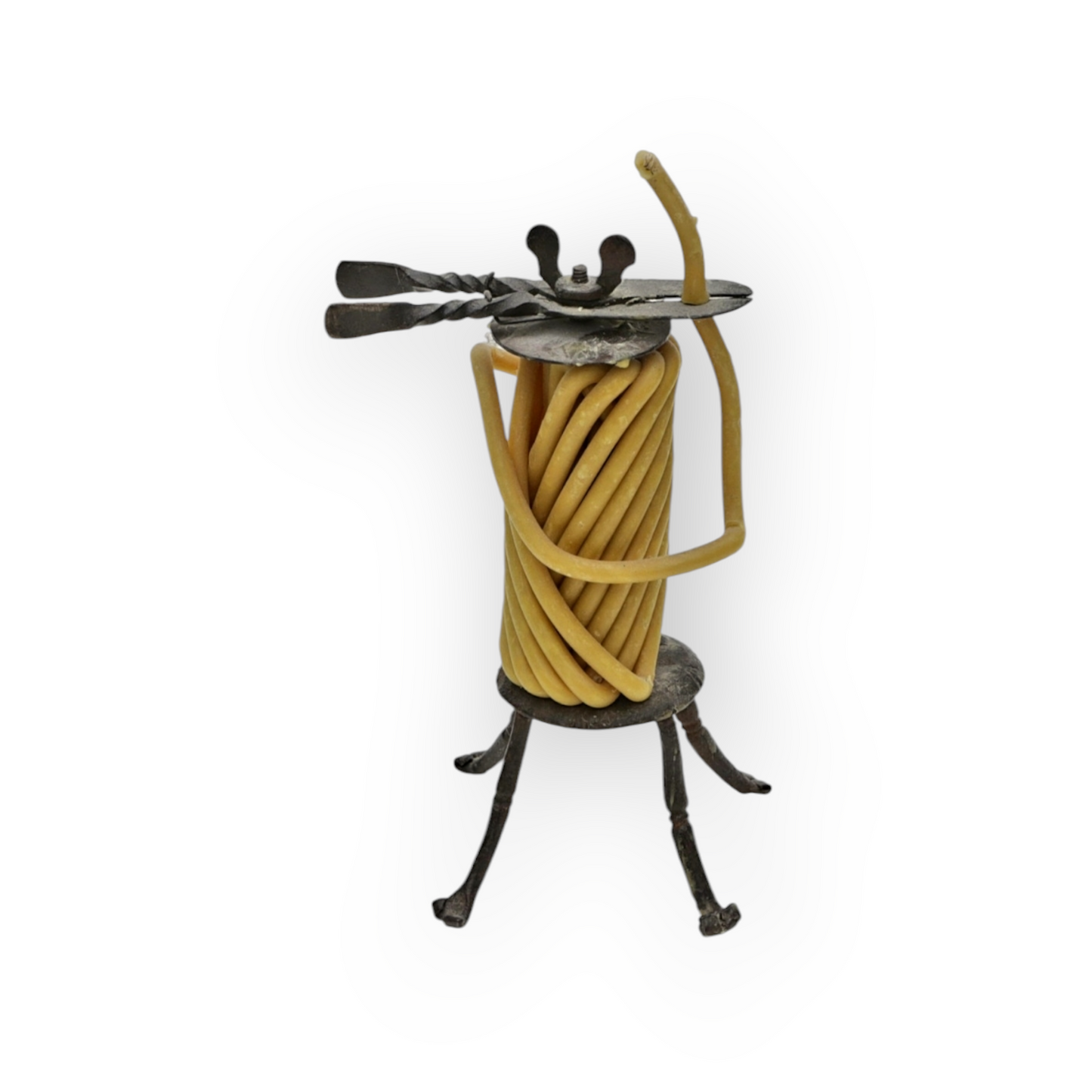 18th-Century English Antique Iron Wax Jack / Taperstick