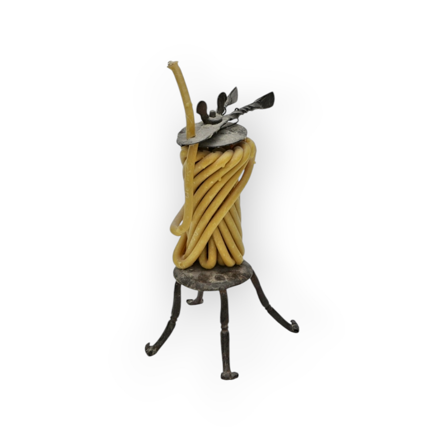 18th-Century English Antique Iron Wax Jack / Taperstick