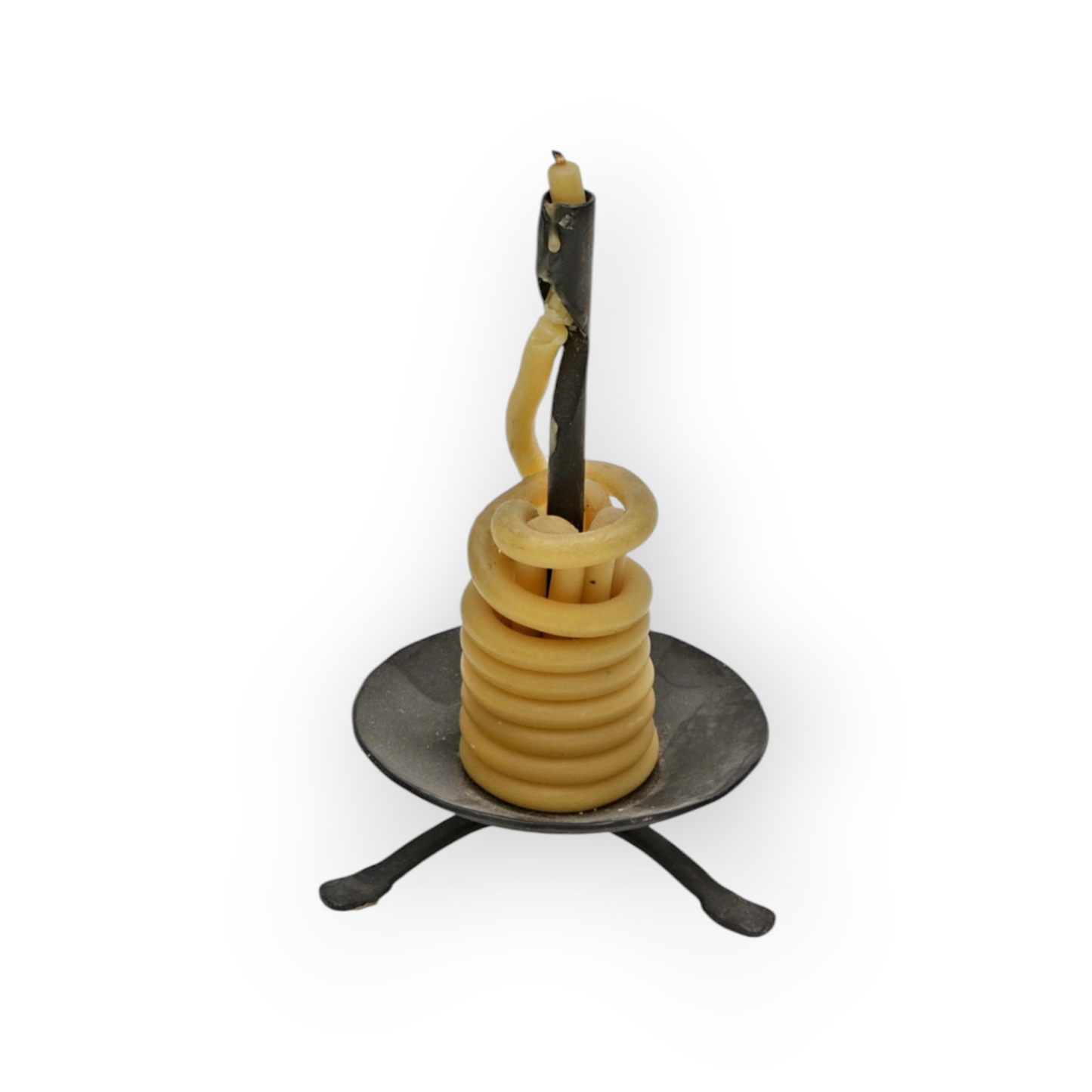 19th-Century English Antique Iron Wax Jack / Taperstick