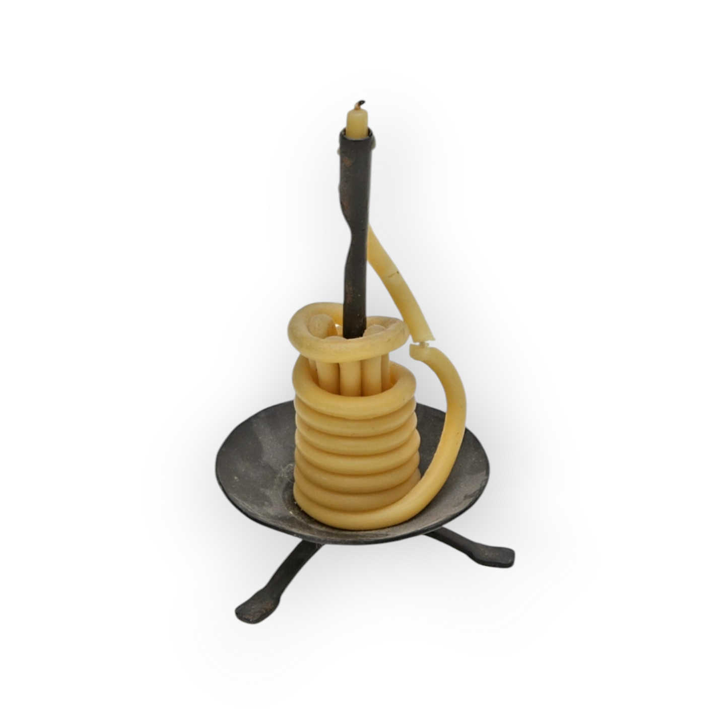 19th-Century English Antique Iron Wax Jack / Taperstick