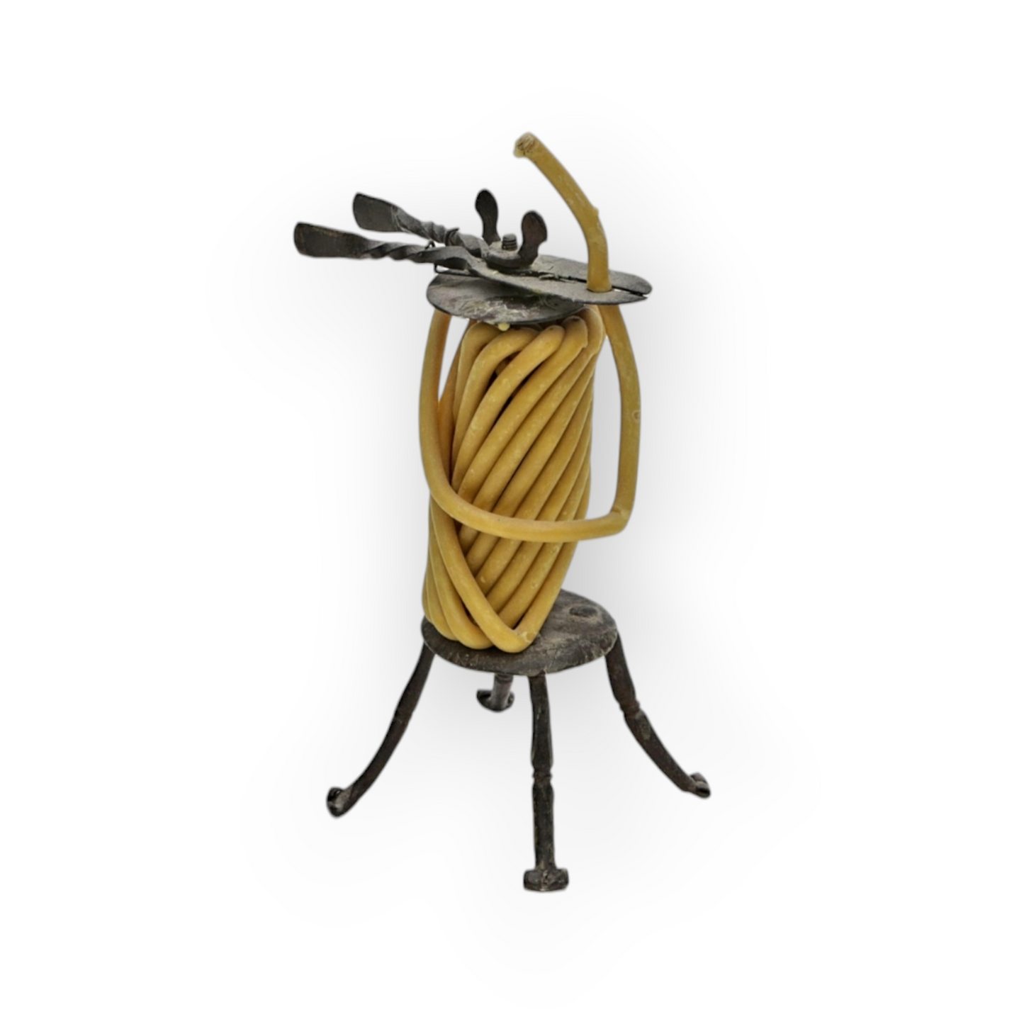18th-Century English Antique Iron Wax Jack / Taperstick