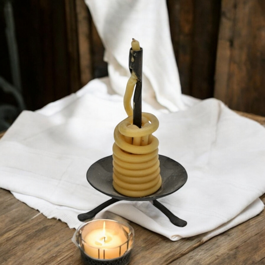 19th-Century English Antique Iron Wax Jack  / Taperstick