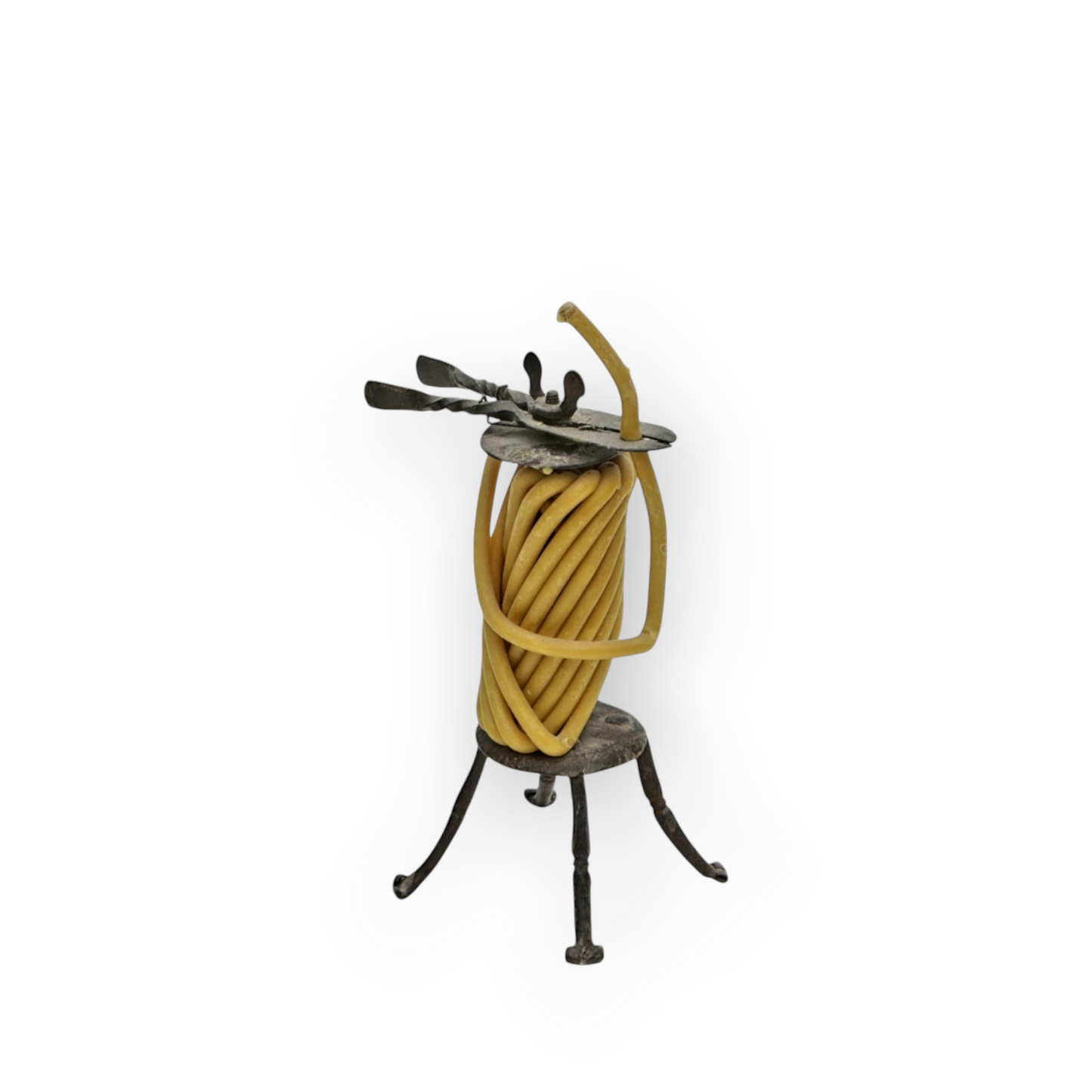 18th-Century English Antique Iron Wax Jack / Taperstick