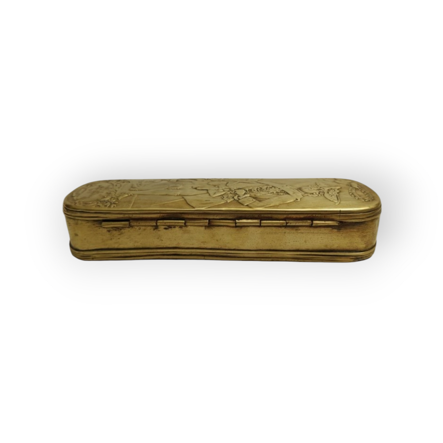 Rare Mid-18th Century German/Prussian Antique Brass Tobacco Snuff Box Commemorating Frederick II Of Prussia & His Military Triumphs