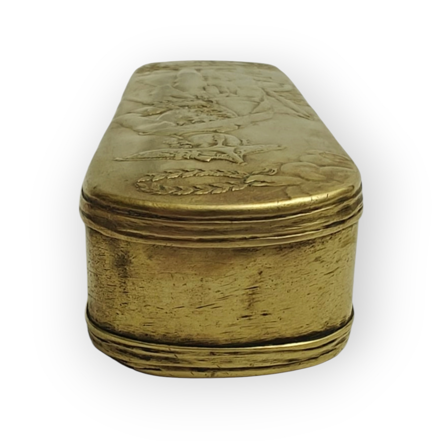 Rare Mid-18th Century German/Prussian Antique Brass Tobacco Snuff Box Commemorating Frederick II Of Prussia & His Military Triumphs