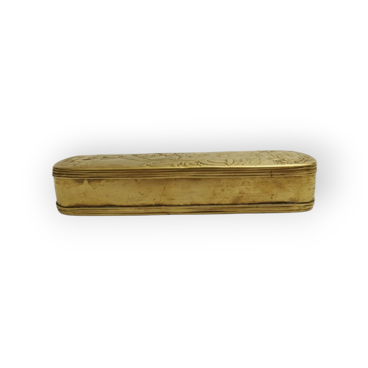 Rare Mid-18th Century German/Prussian Antique Brass Tobacco Snuff Box Commemorating Frederick II Of Prussia & His Military Triumphs
