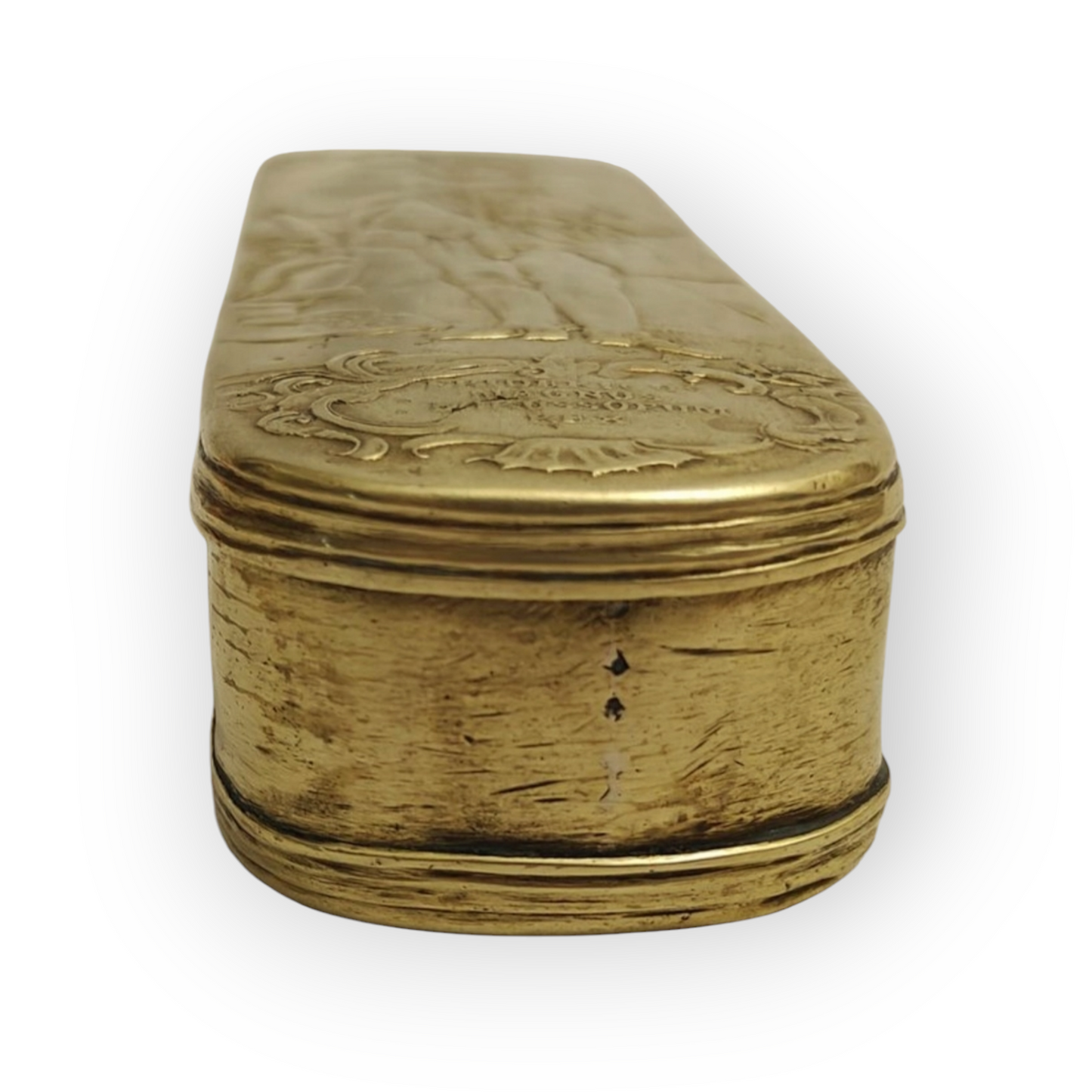 Rare Mid-18th Century German/Prussian Antique Brass Tobacco Snuff Box Commemorating Frederick II Of Prussia & His Military Triumphs
