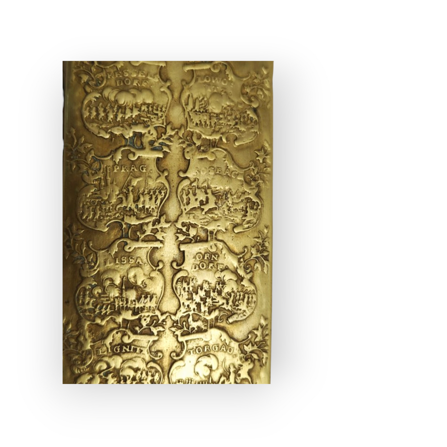 Rare Mid-18th Century German/Prussian Antique Brass Tobacco Snuff Box Commemorating Frederick II Of Prussia & His Military Triumphs