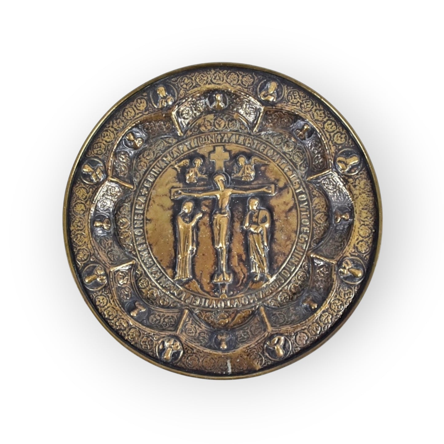 Rare 16th-Century Antique Brass Nuremberg-Made "Paten" Plate of Large Proportions