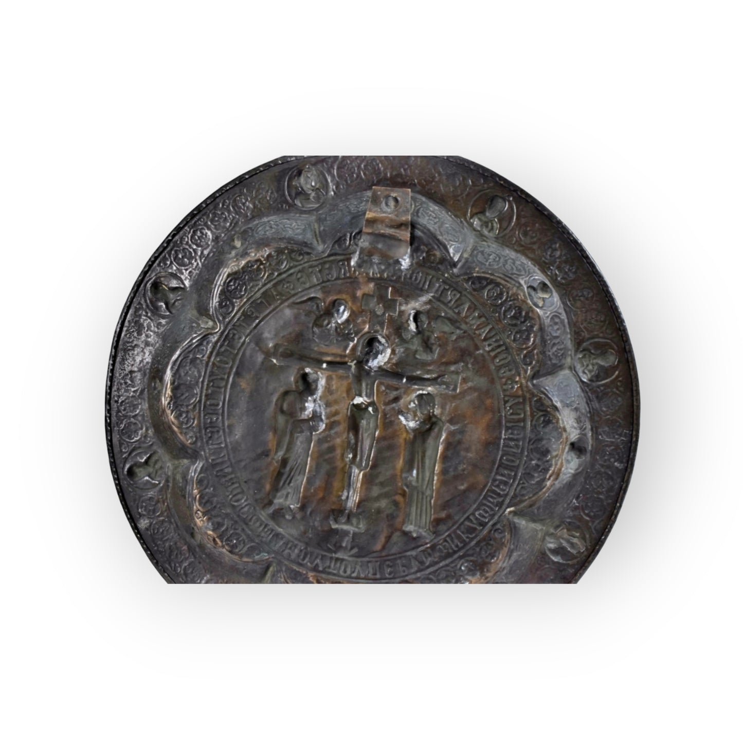 Rare 16th-Century Antique Brass Nuremberg-Made "Paten" Plate of Large Proportions