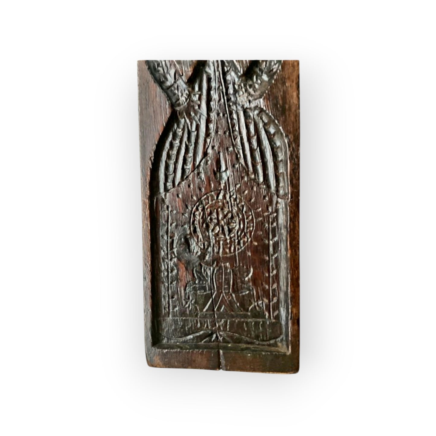 Large, Elongated, 18th Century Two-Sided Dutch Antique Carved Oak Gingerbread Mould Or Biscuit Mould