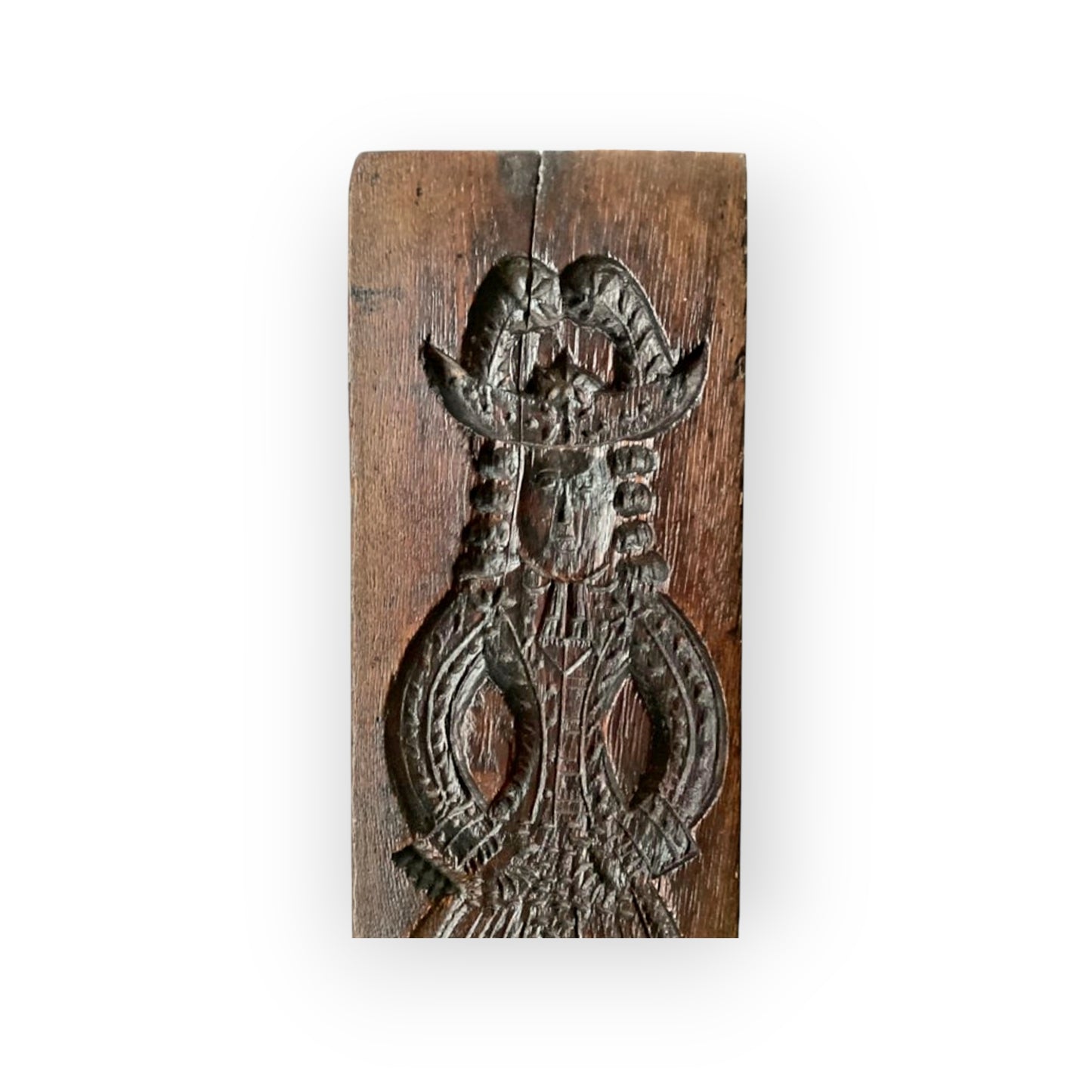 Large, Elongated, 18th Century Two-Sided Dutch Antique Carved Oak Gingerbread Mould Or Biscuit Mould
