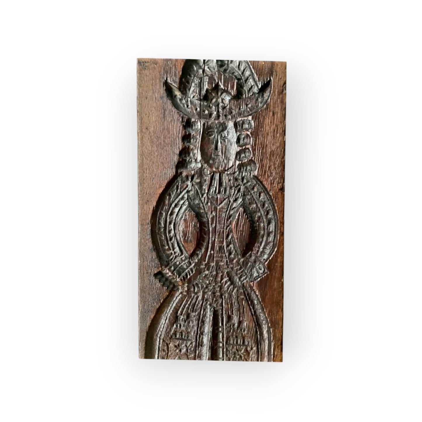 Large, Elongated, 18th Century Two-Sided Dutch Antique Carved Oak Gingerbread Mould Or Biscuit Mould