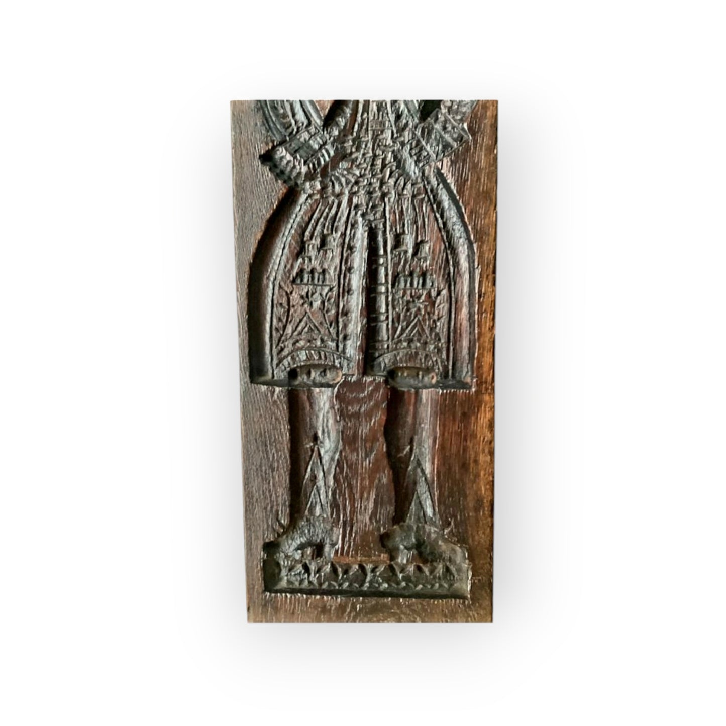 Large, Elongated, 18th Century Two-Sided Dutch Antique Carved Oak Gingerbread Mould Or Biscuit Mould