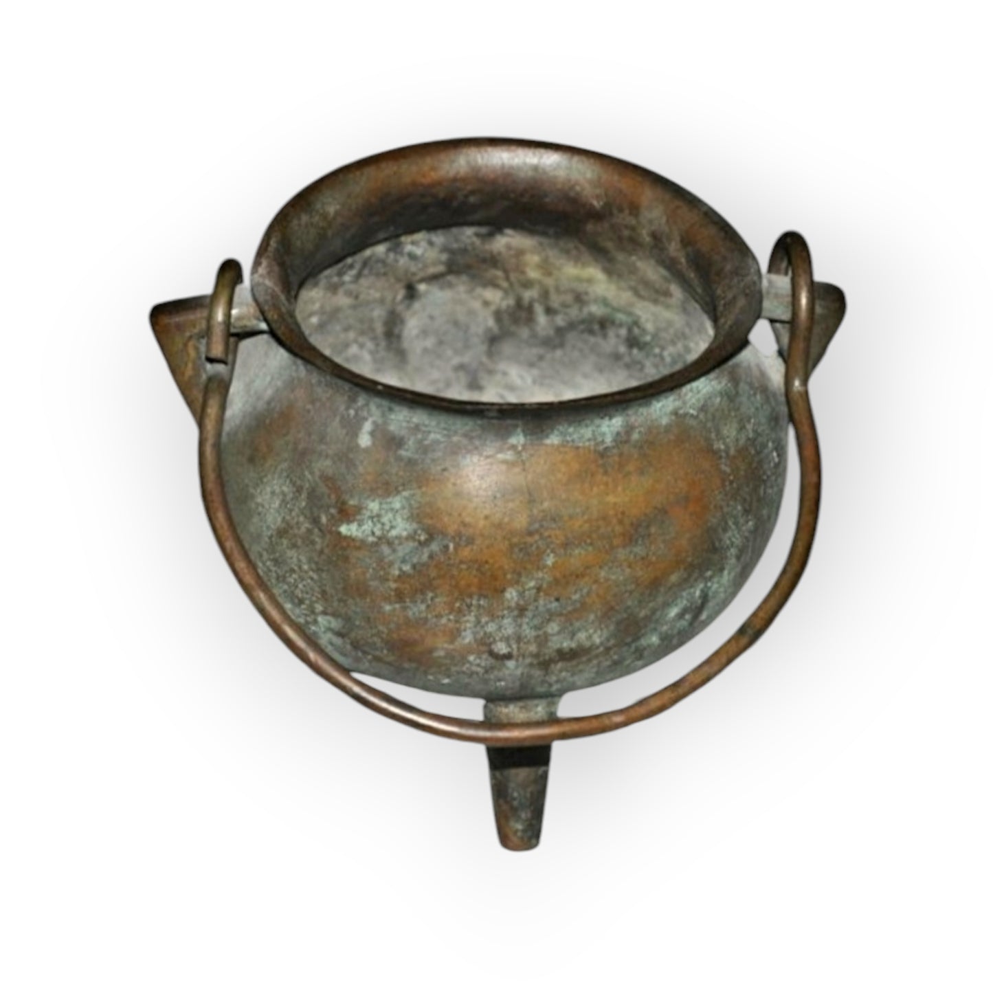 17th-Century Antique Bronze Grapen / Cooking Pot / Cauldron Dated "1671" & Bearing An Armorial Device / Coat Of Arms