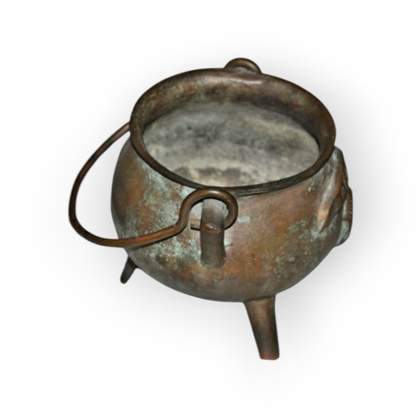 17th-Century Antique Bronze Grapen / Cooking Pot / Cauldron Dated "1671" & Bearing An Armorial Device / Coat Of Arms