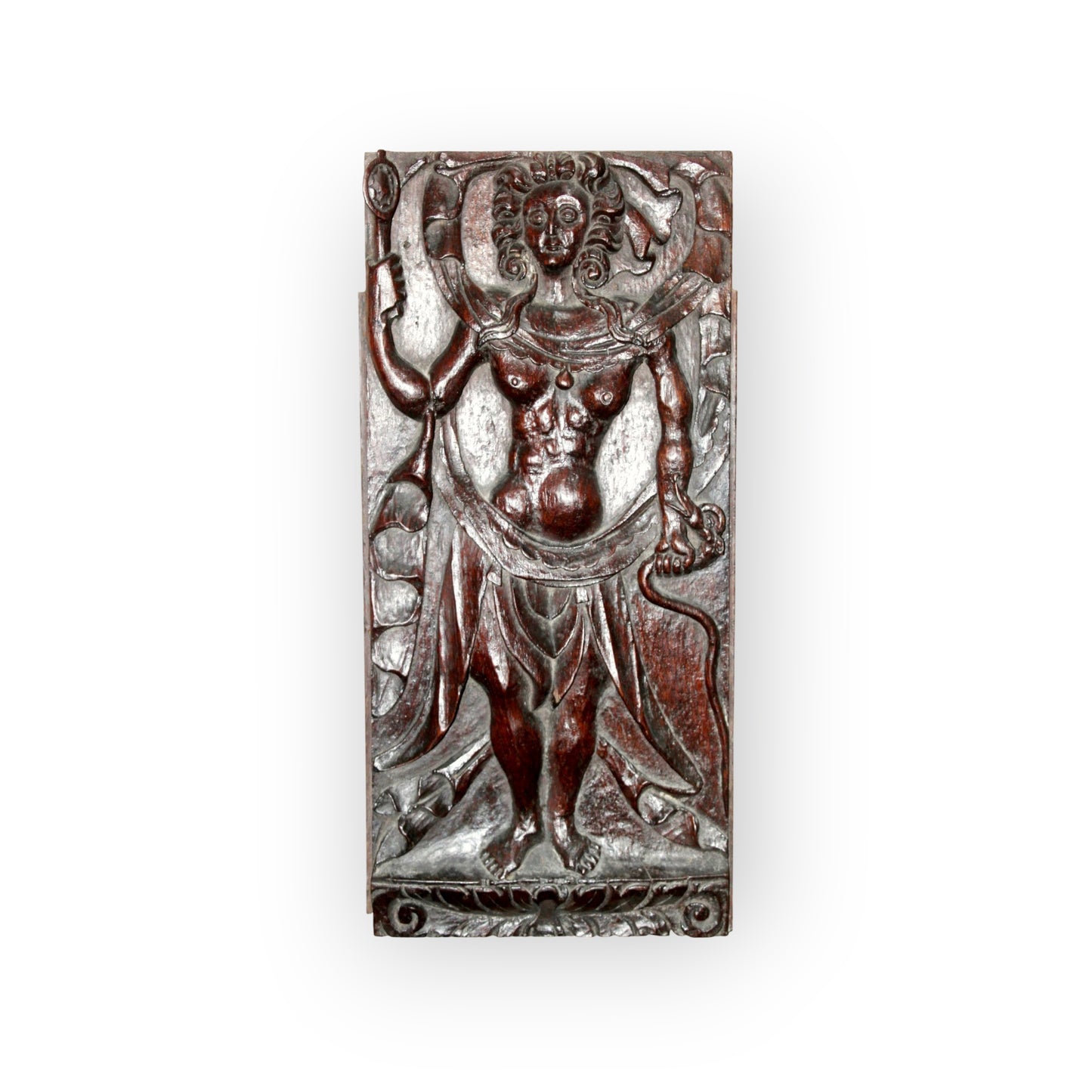 A Pair Of Large 16th-Century Allegorical Antique Carved Oak Panels Depicting Agriculture & Prudence
