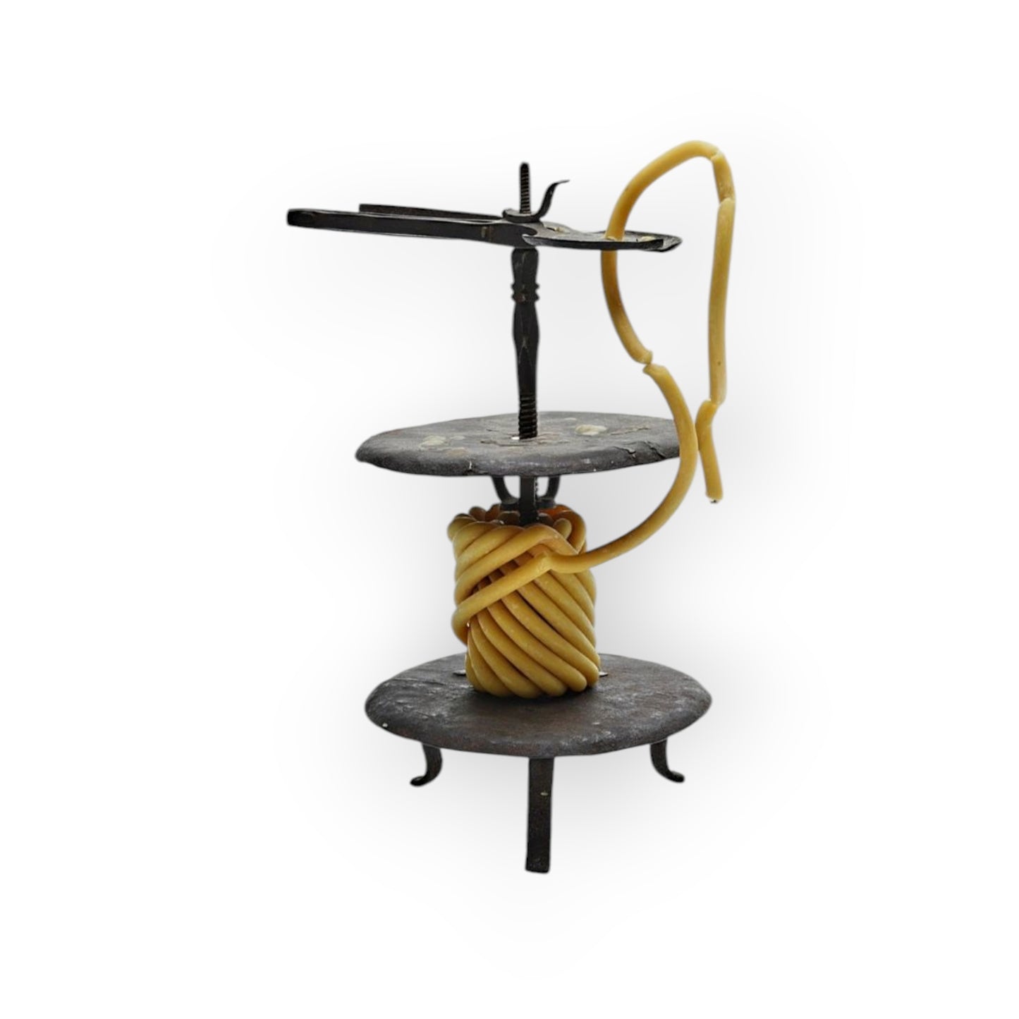 Early 19th-Century Antique Iron Wax Jack / Taperstick