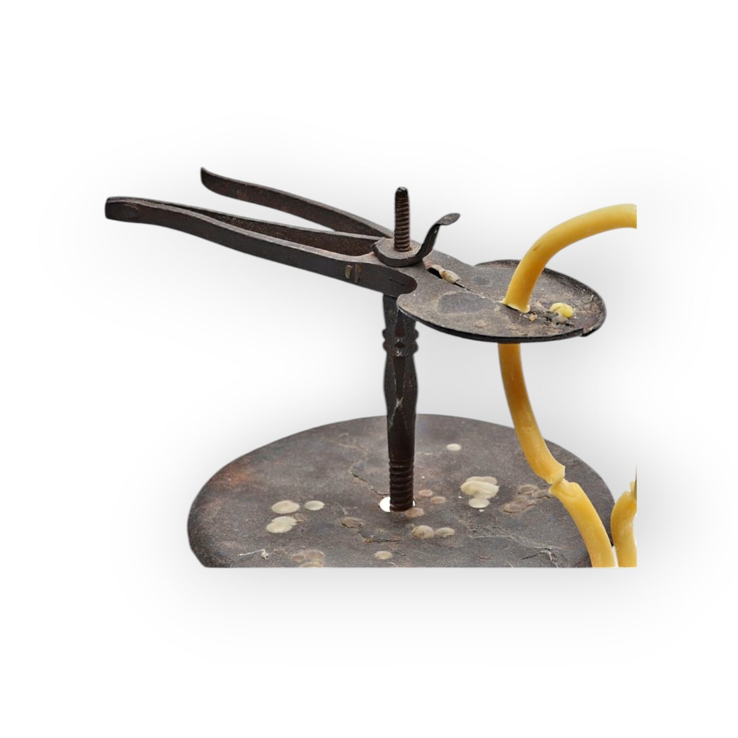 Early 19th-Century Antique Iron Wax Jack / Taperstick