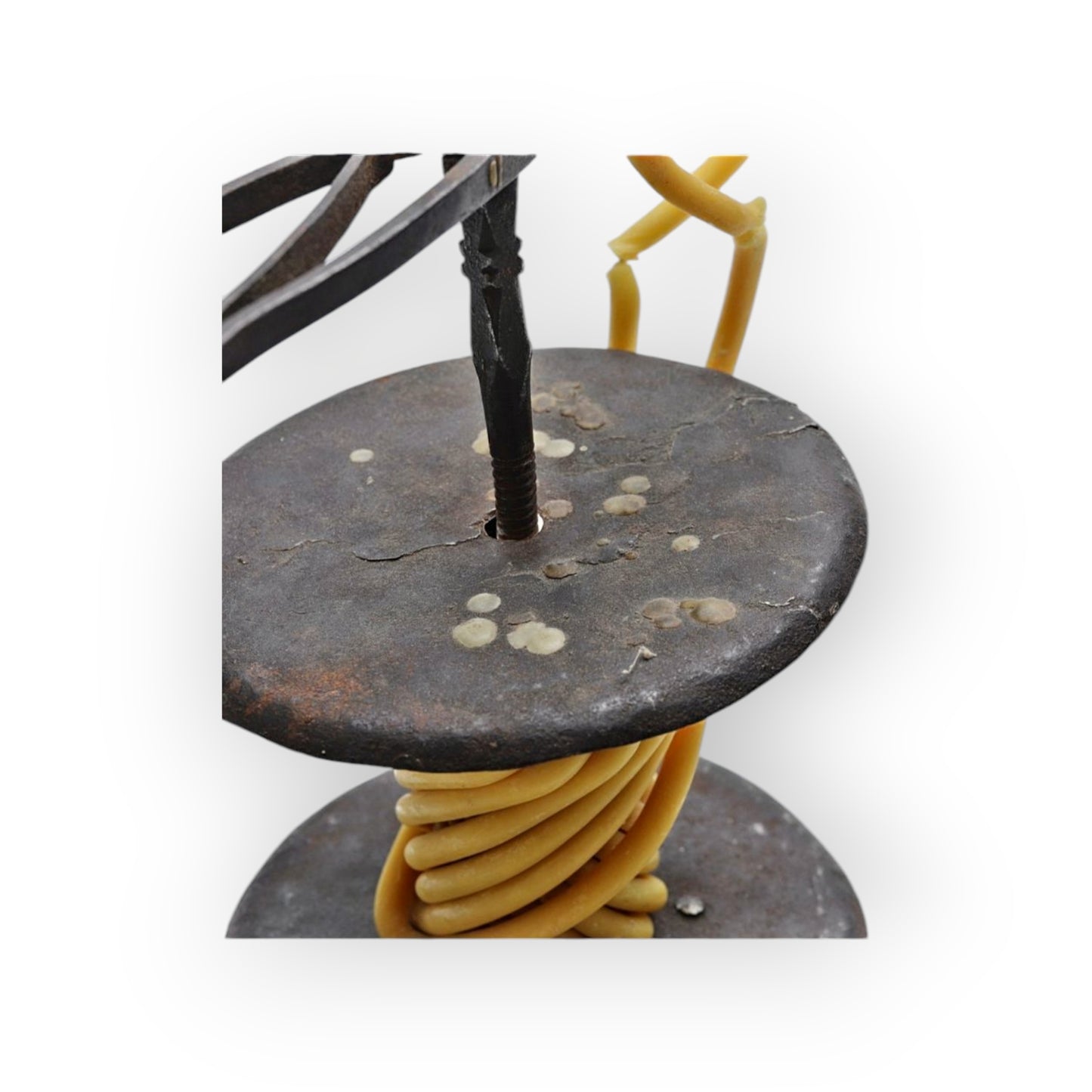 Early 19th-Century Antique Iron Wax Jack / Taperstick