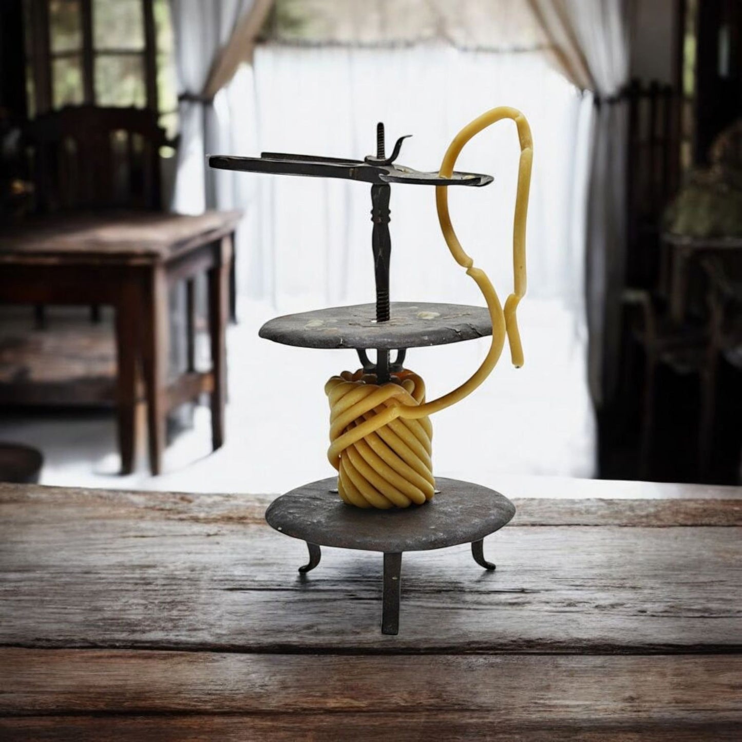 Early 19th-Century Antique Iron Wax Jack / Taperstick