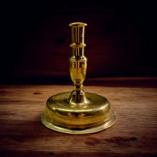 Early 17th Century Continental Antique Brass Candlestick, circa 1600
