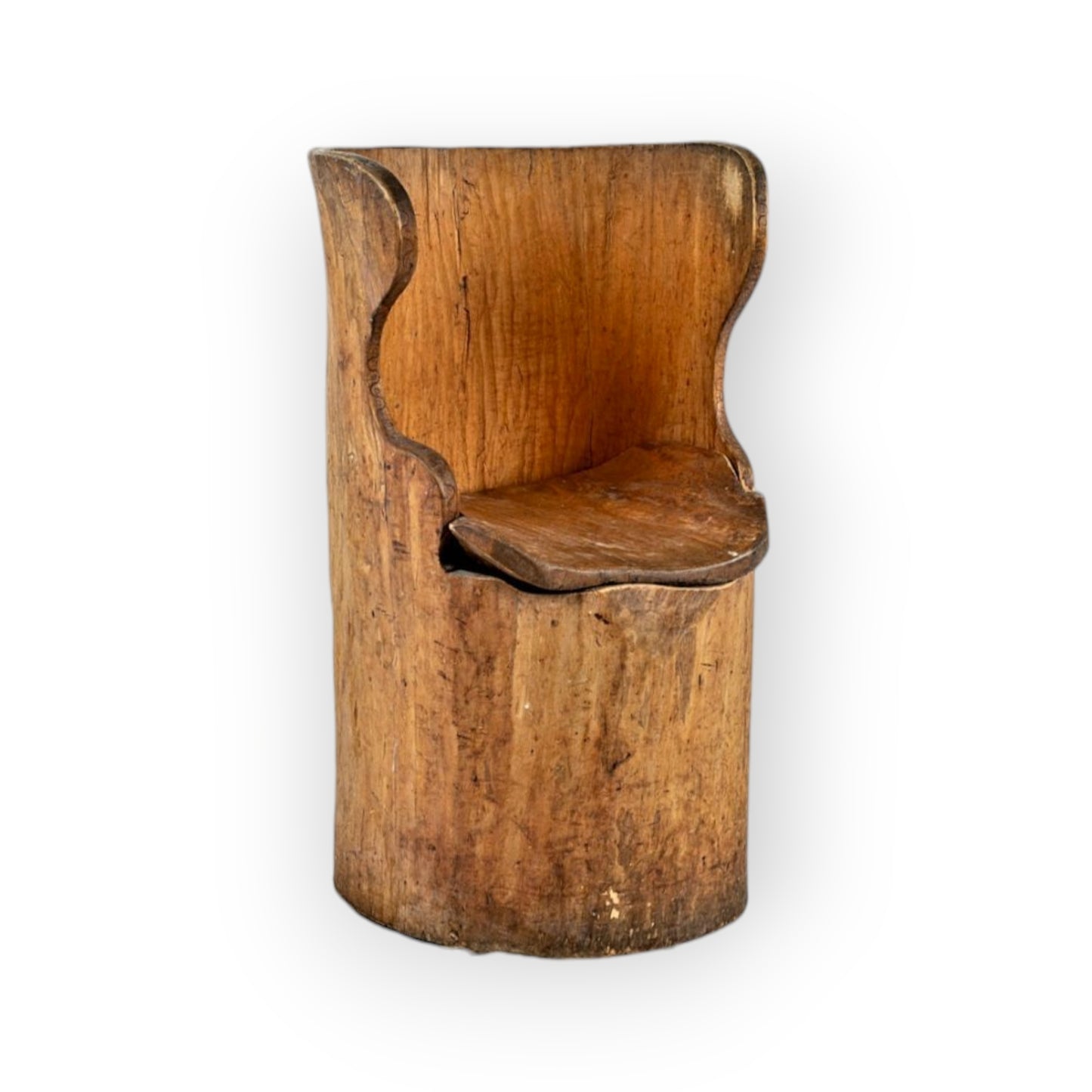 A Lovely Late 18th-Century Rustic Antique Dugout Armchair