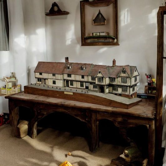 Large & Impressive 19th-Century English Antique Scratch-Built Model Of Lavenham Guildhall, Known As Corpus Christi Guildhall - Ideal As A Dolls House