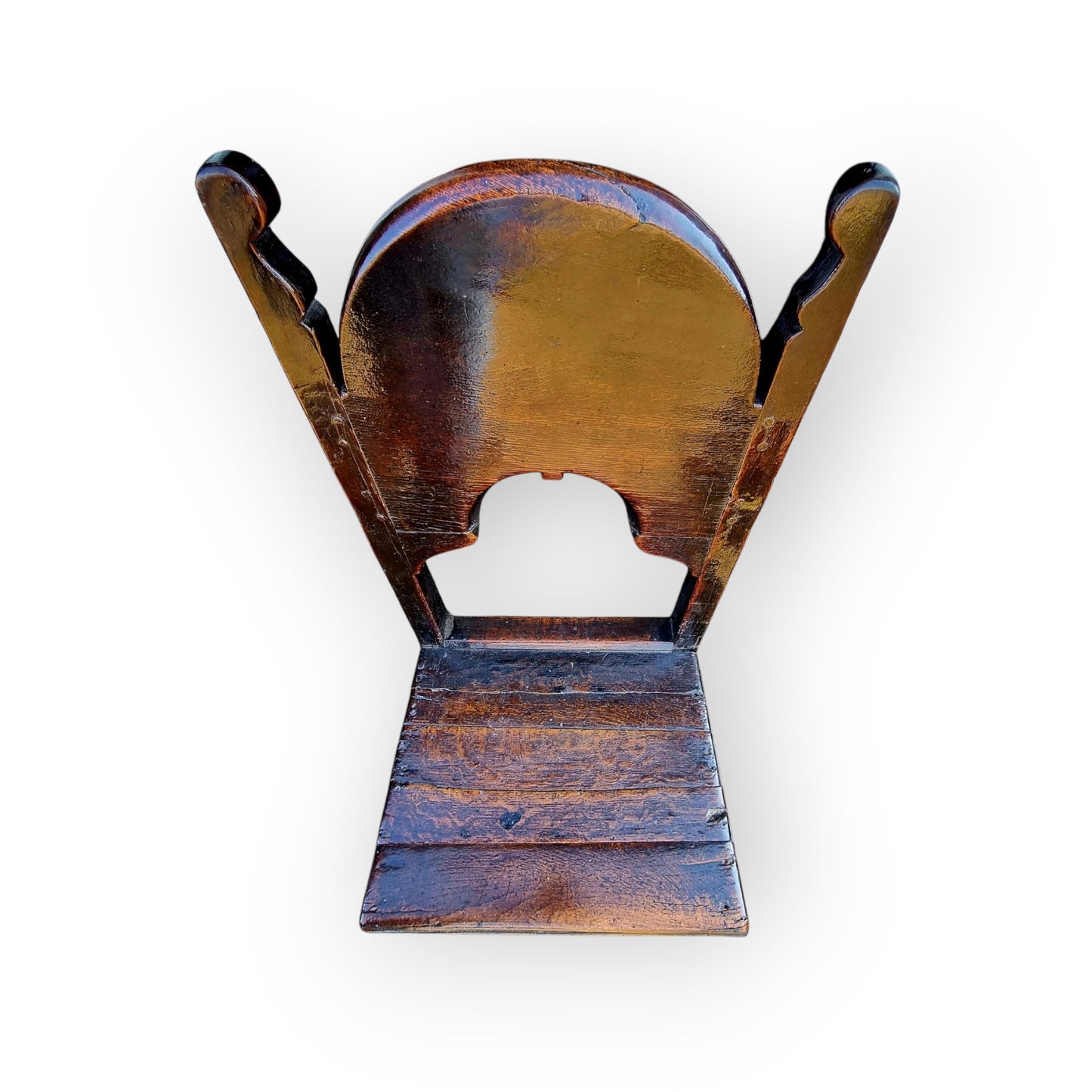 17th-Century English Antique Oak Back Stool, Attributed To South Yorkshire/Derbyshire, circa 1660