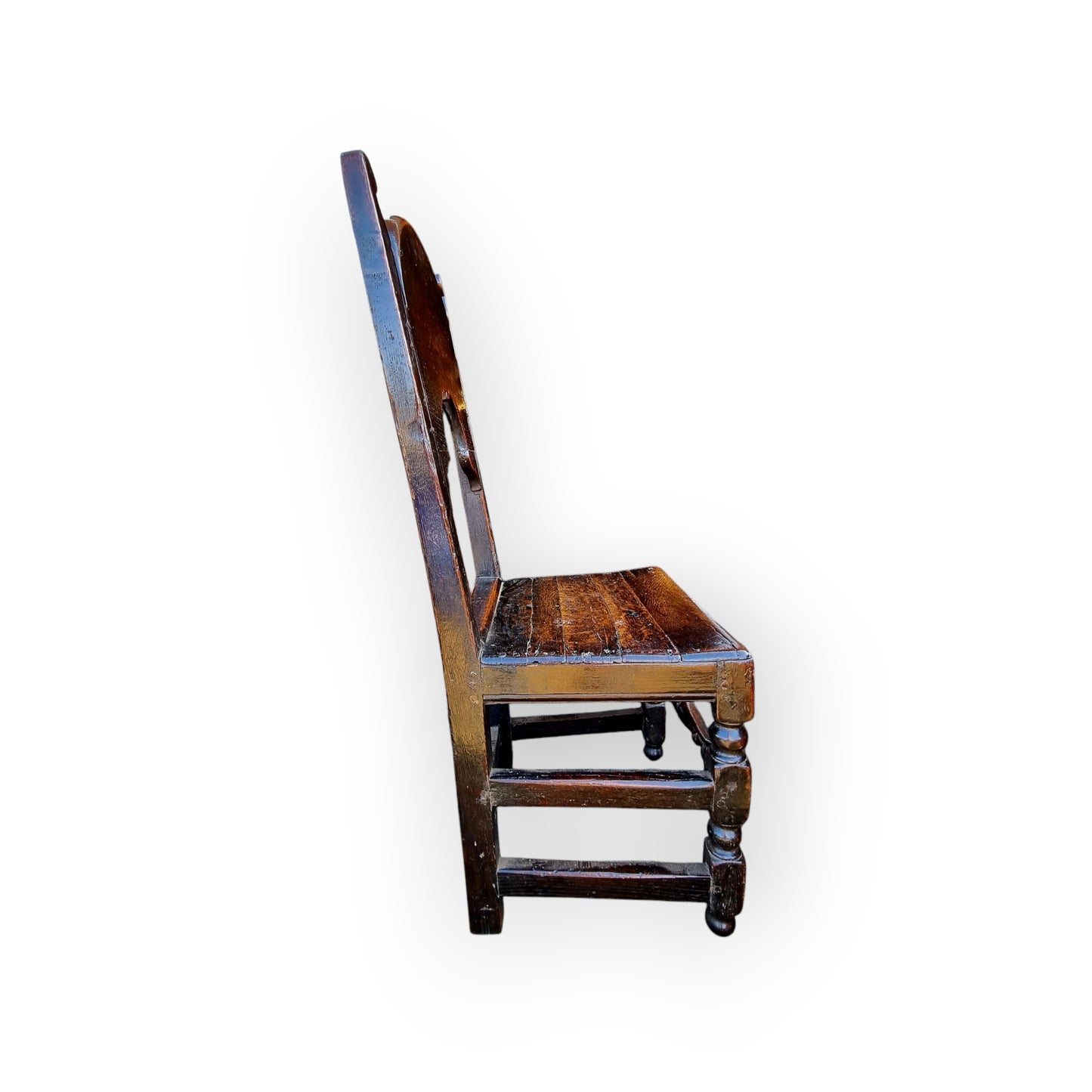 17th-Century English Antique Oak Back Stool, Attributed To South Yorkshire/Derbyshire, circa 1660