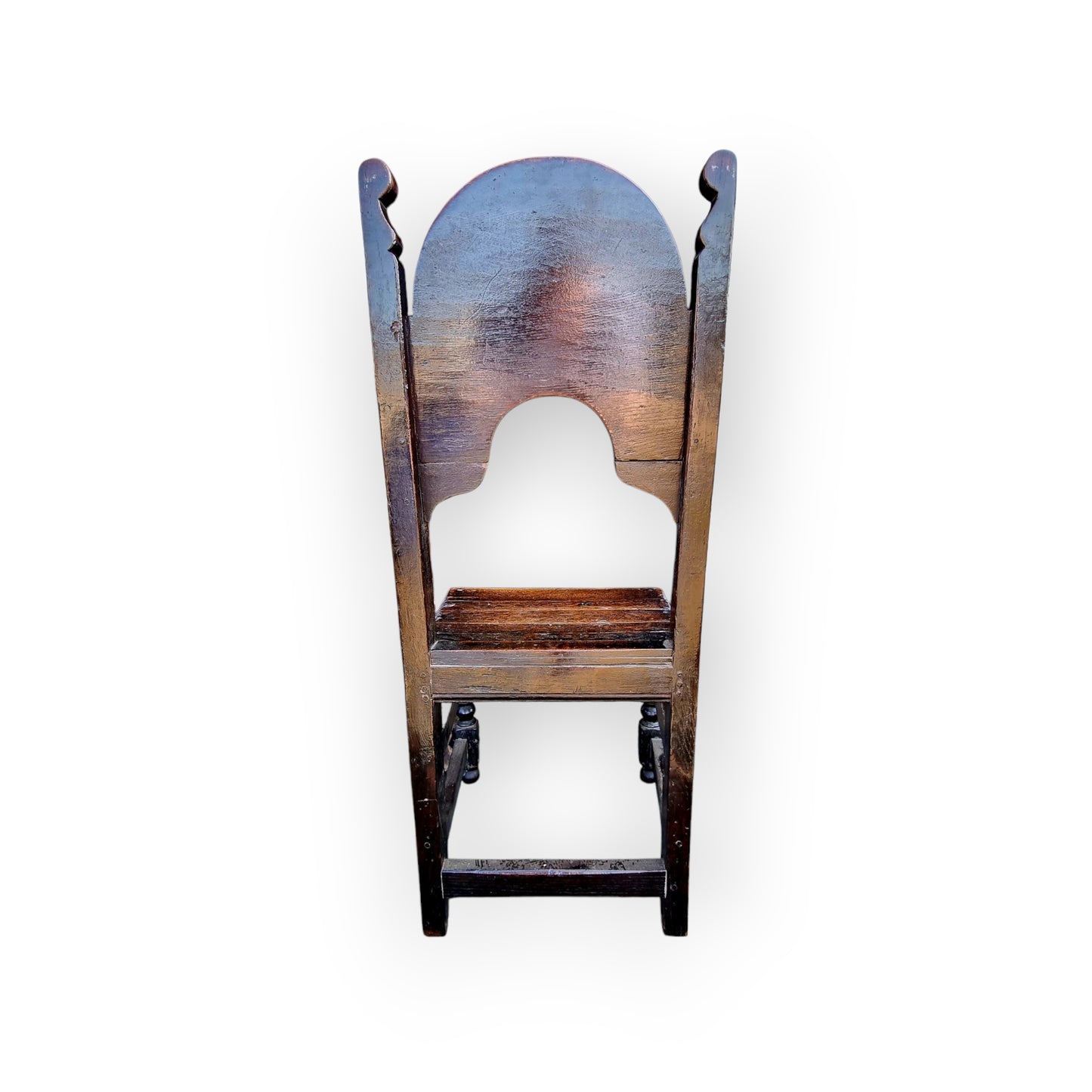 17th-Century English Antique Oak Back Stool, Attributed To South Yorkshire/Derbyshire, circa 1660