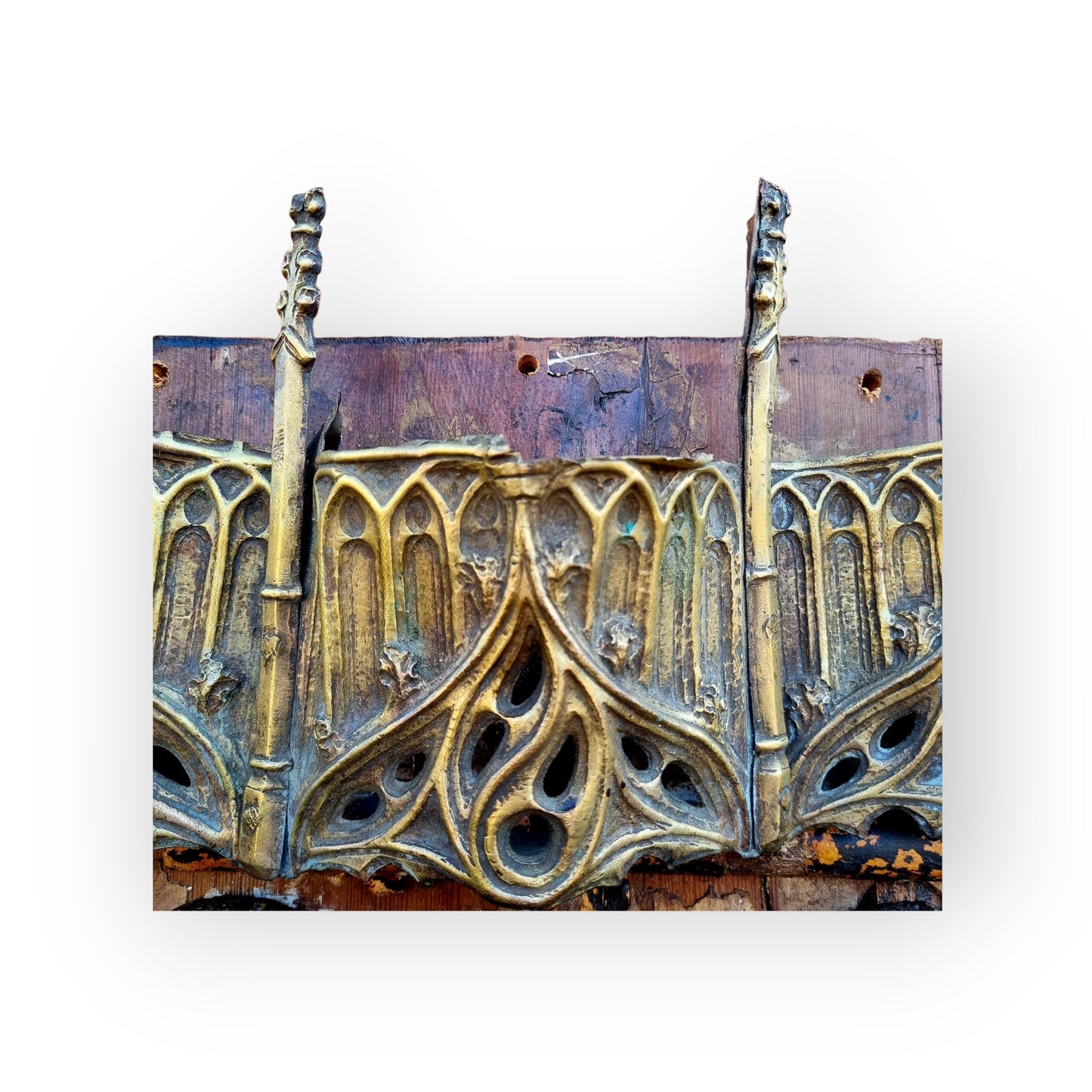 16th-Century & Later Gothic Antique Carved Wood Panel Depicting Angels Kneeling Below A Cross Symbolising The Passion Of Christ