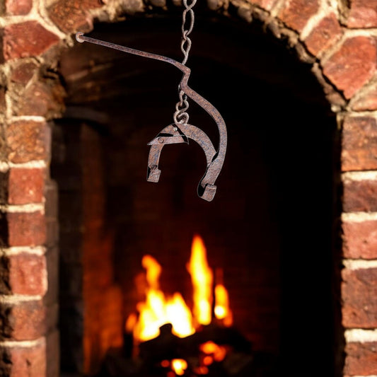 18th-Century English Antique Wrought Iron "Kettle Tilt"